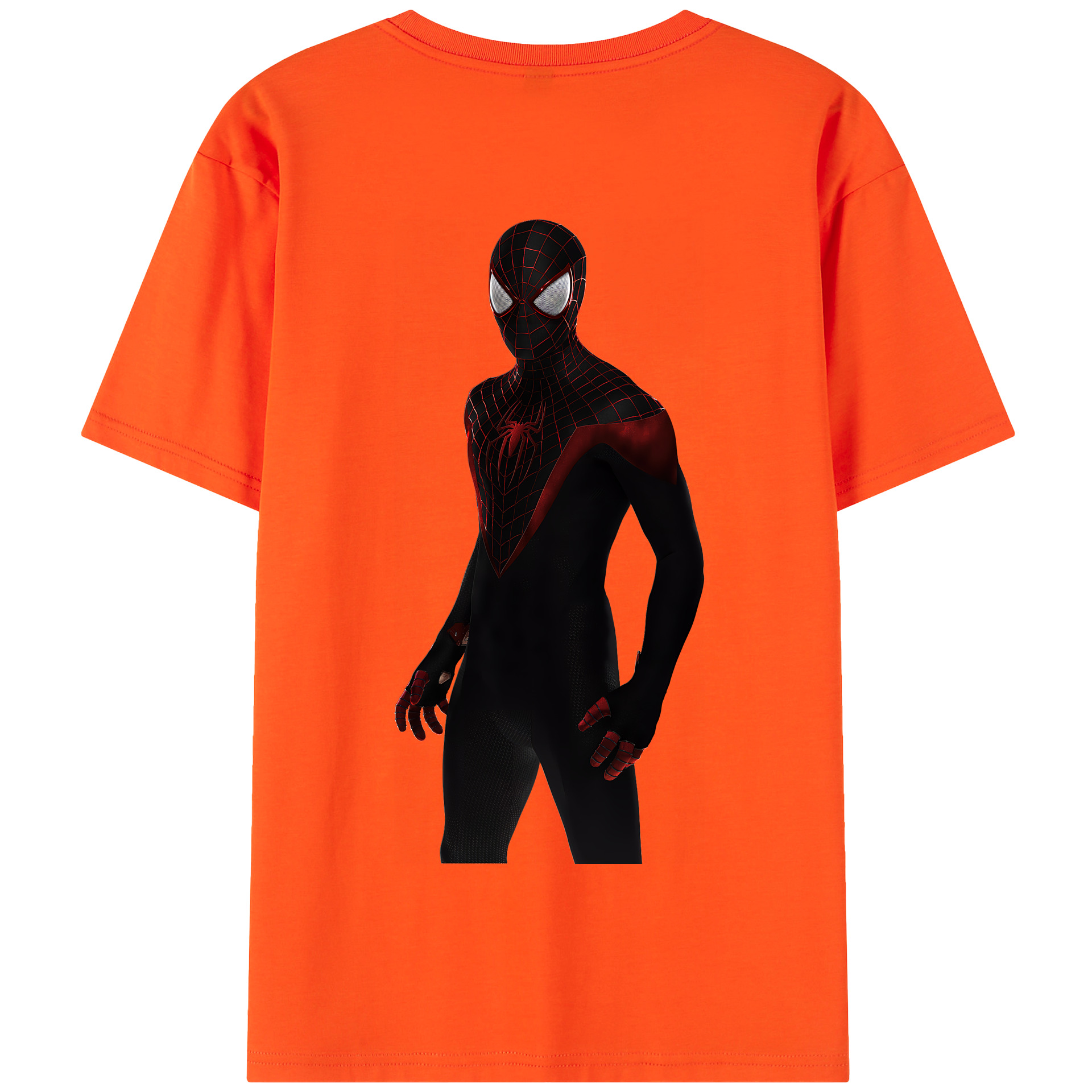 （画像用） Spider Man スパイダーマン 綿100％半袖Tシャツ（背面プリント）
