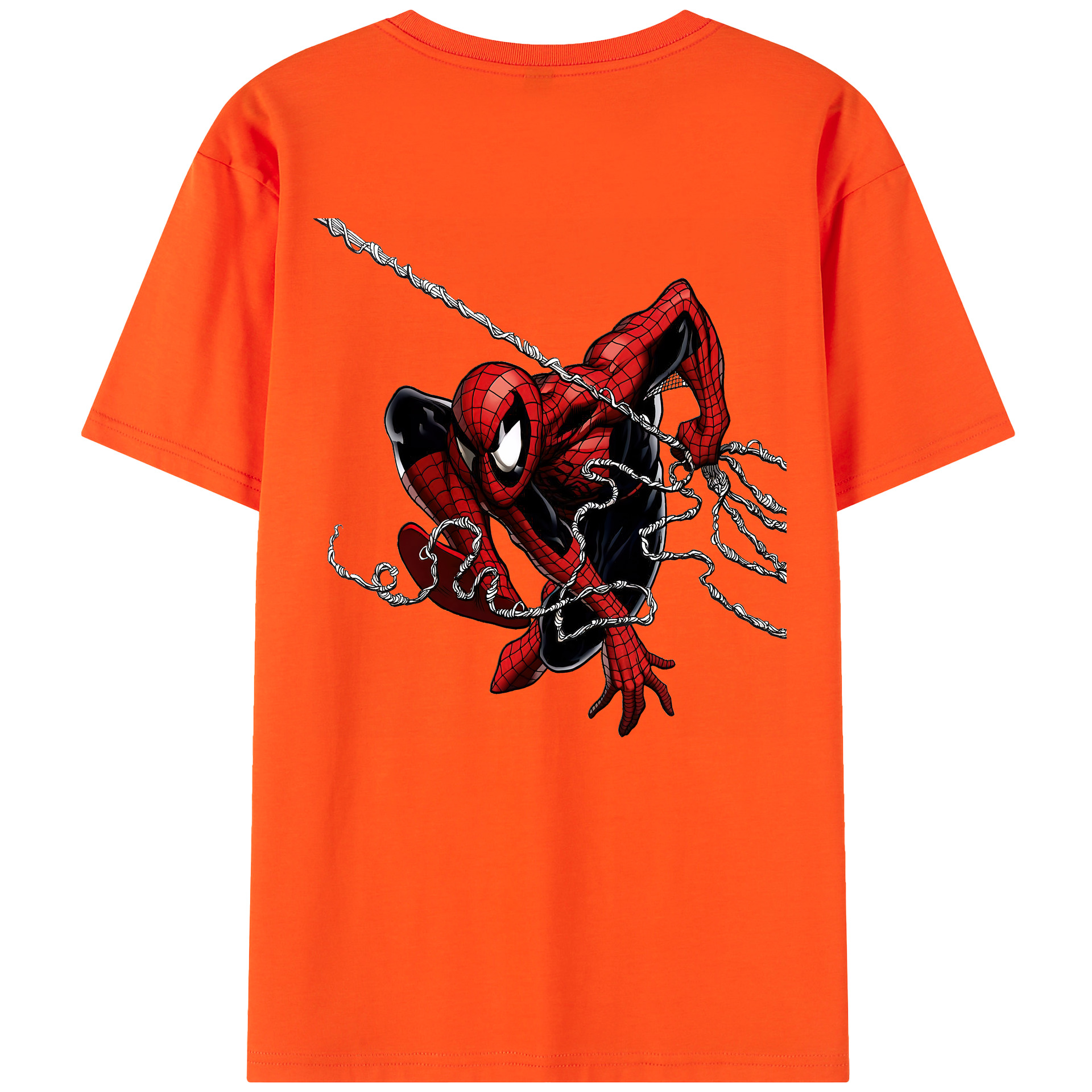 （画像用） Spider Man スパイダーマン 綿100％半袖Tシャツ（背面プリント）