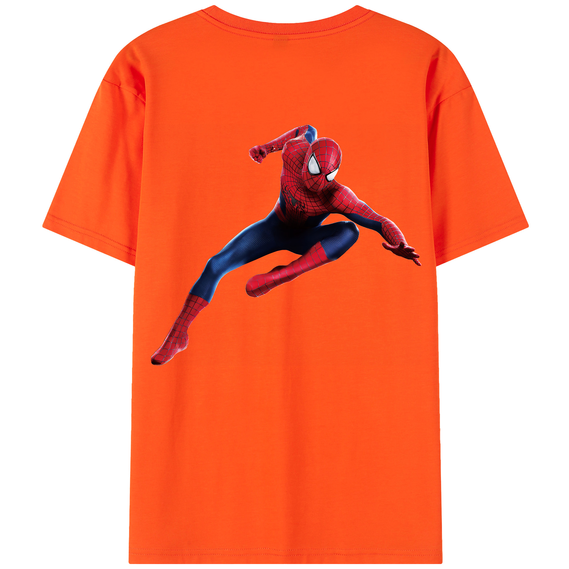 （画像用） Spider Man スパイダーマン 綿100％半袖Tシャツ（背面プリント）