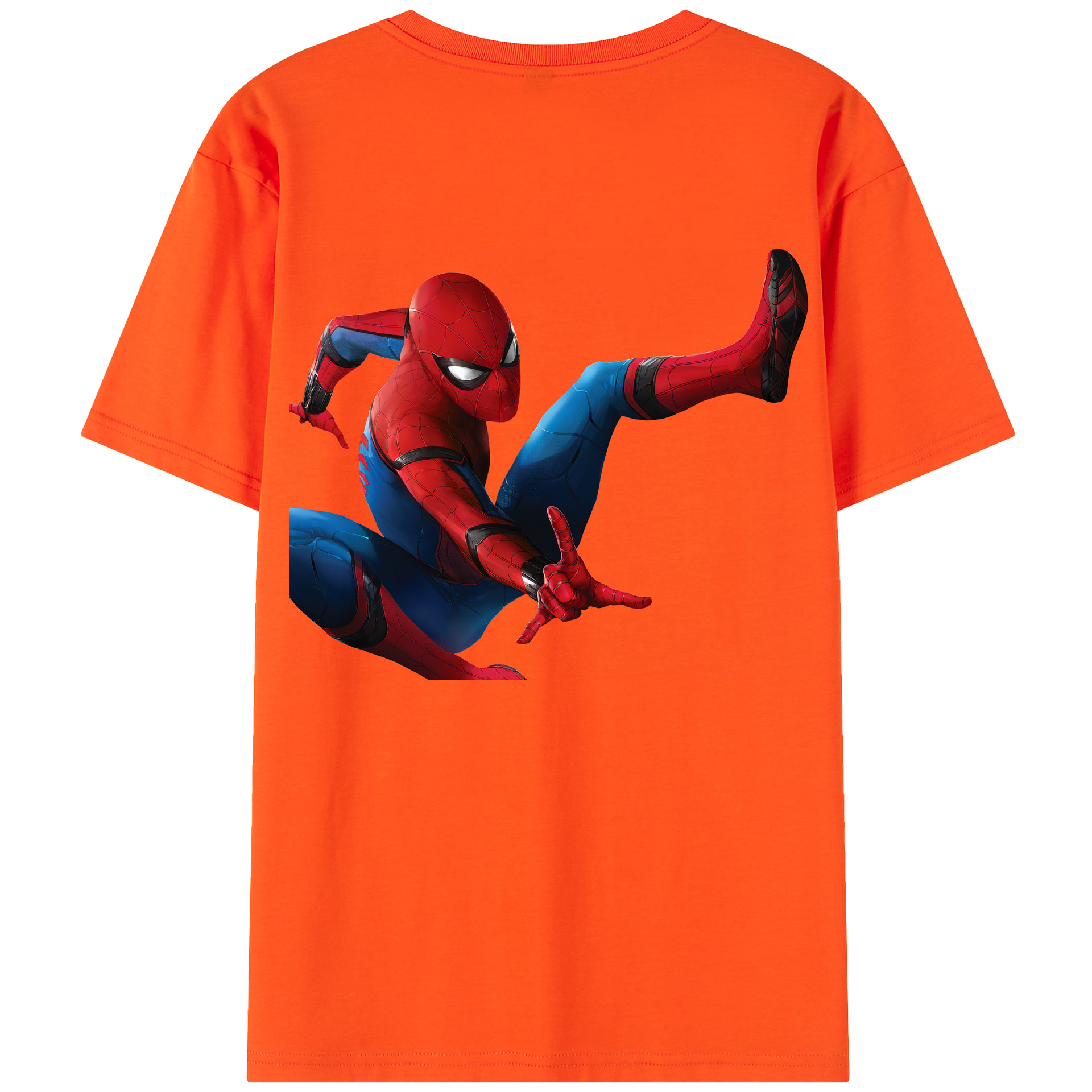 （画像用） Spider Man スパイダーマン 綿100％半袖Tシャツ（背面プリント）