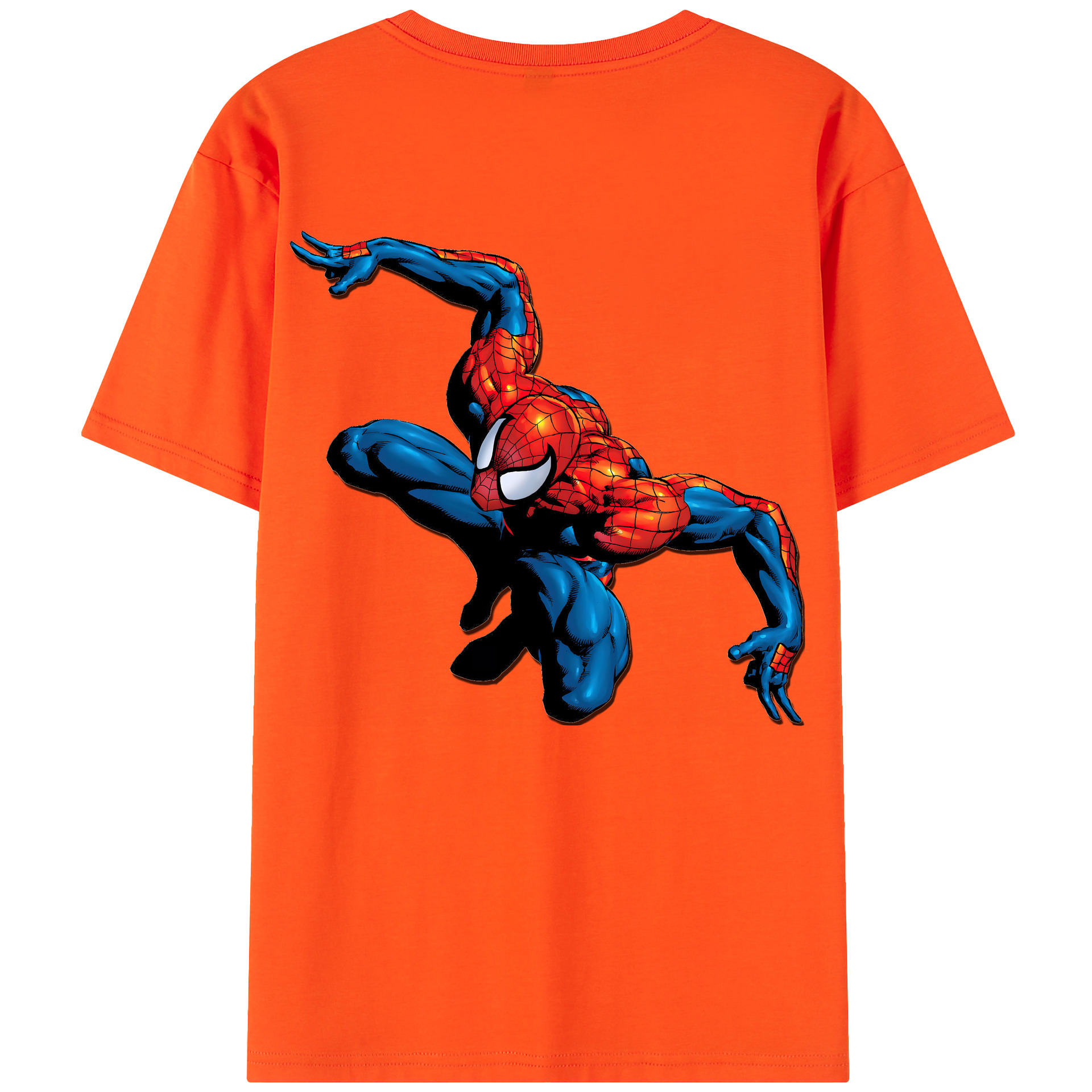 （画像用） Spider Man スパイダーマン 綿100％半袖Tシャツ（背面プリント）