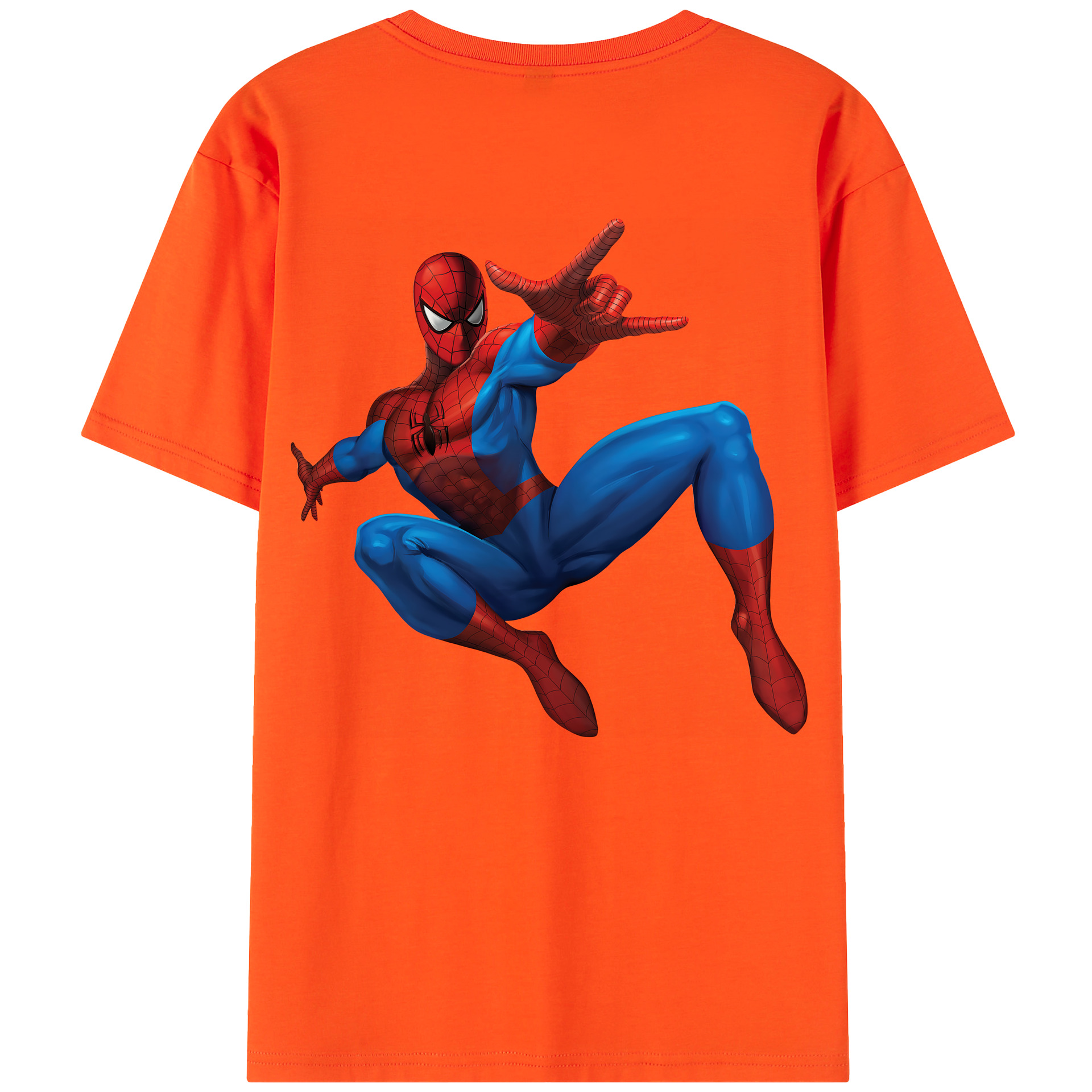 （画像用） Spider Man スパイダーマン 綿100％半袖Tシャツ（背面プリント）