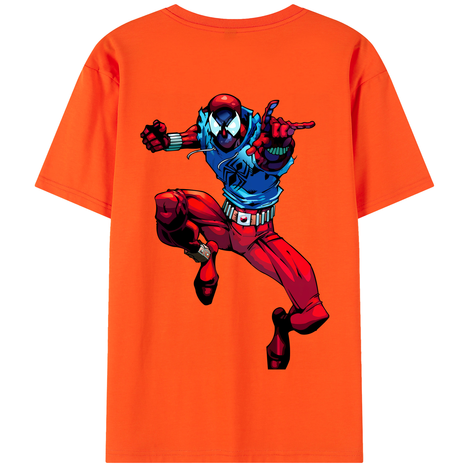 （画像用） Spider Man スパイダーマン 綿100％半袖Tシャツ（背面プリント）