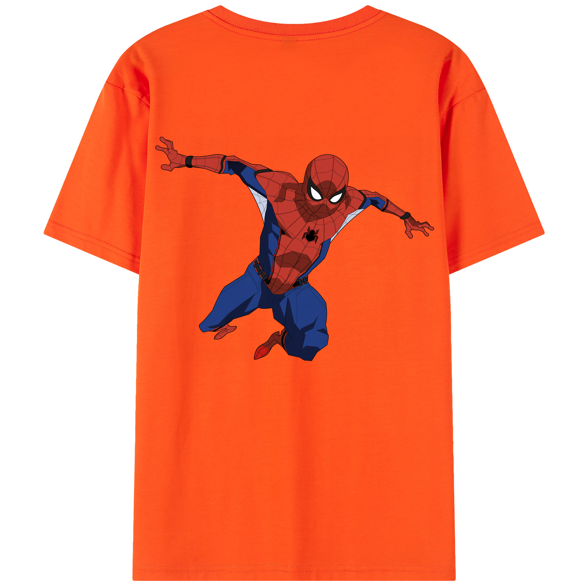 （画像用） Spider Man スパイダーマン 綿100％半袖Tシャツ（背面プリント）
