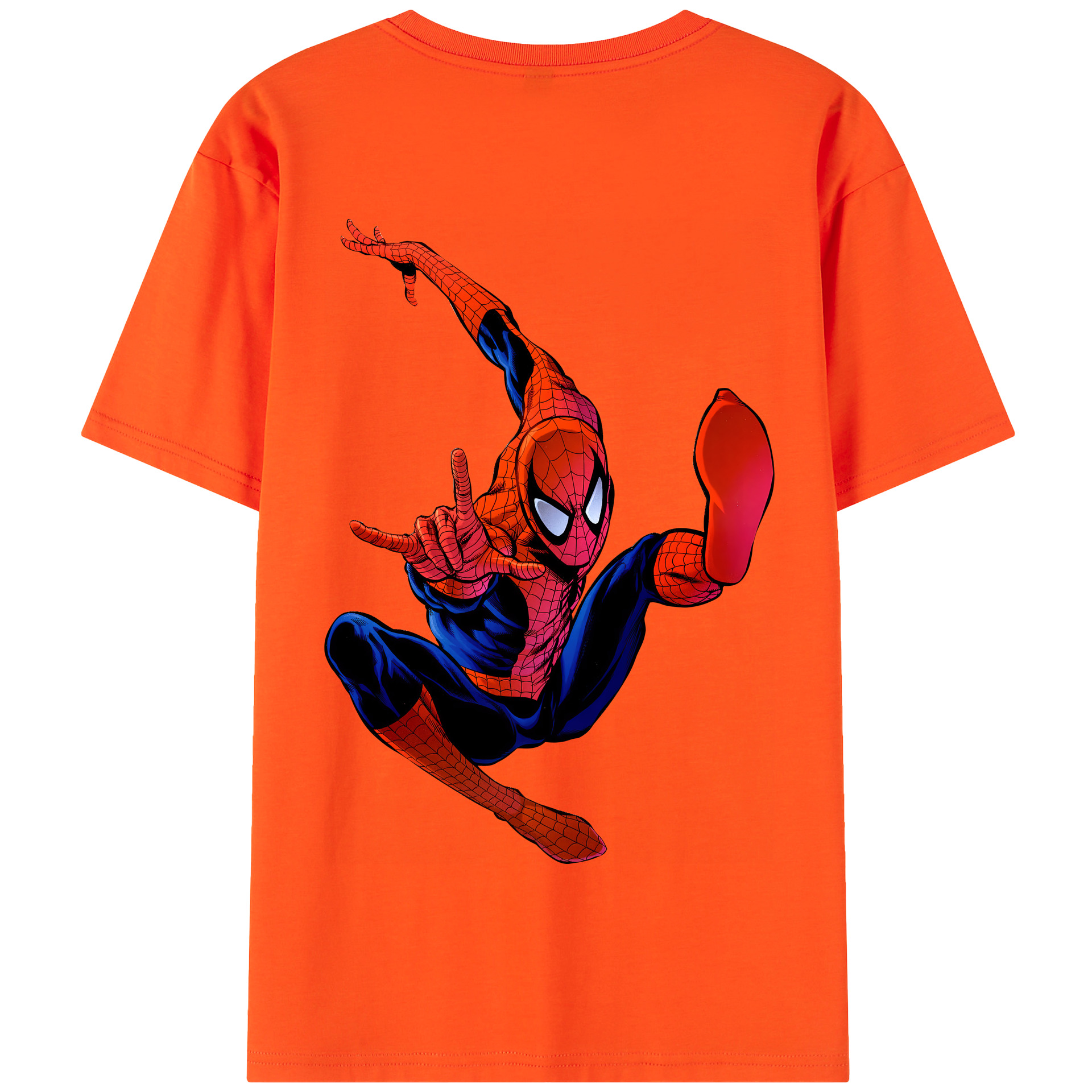 （画像用） Spider Man スパイダーマン 綿100％半袖Tシャツ（背面プリント）