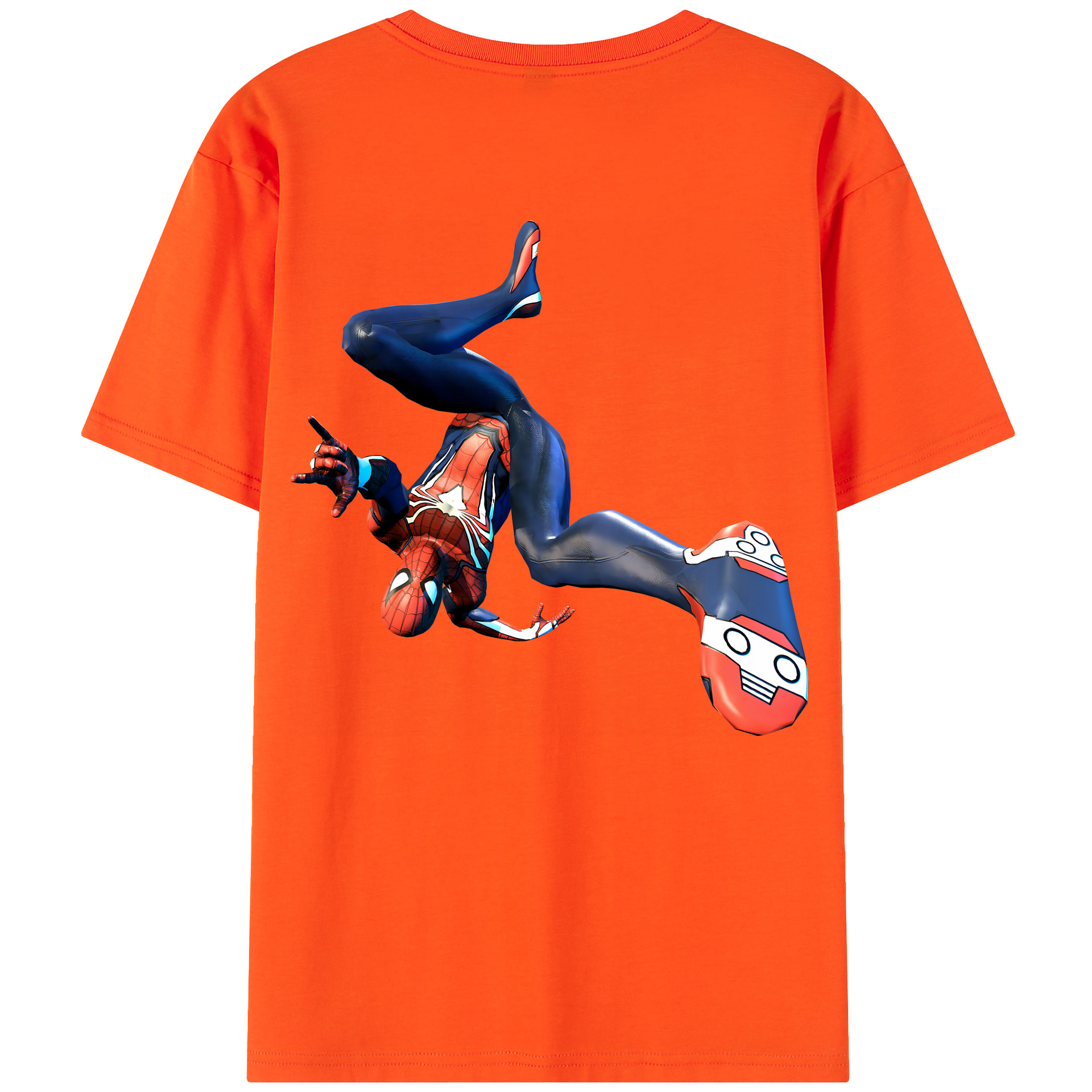 （画像用） Spider Man スパイダーマン 綿100％半袖Tシャツ（背面プリント）