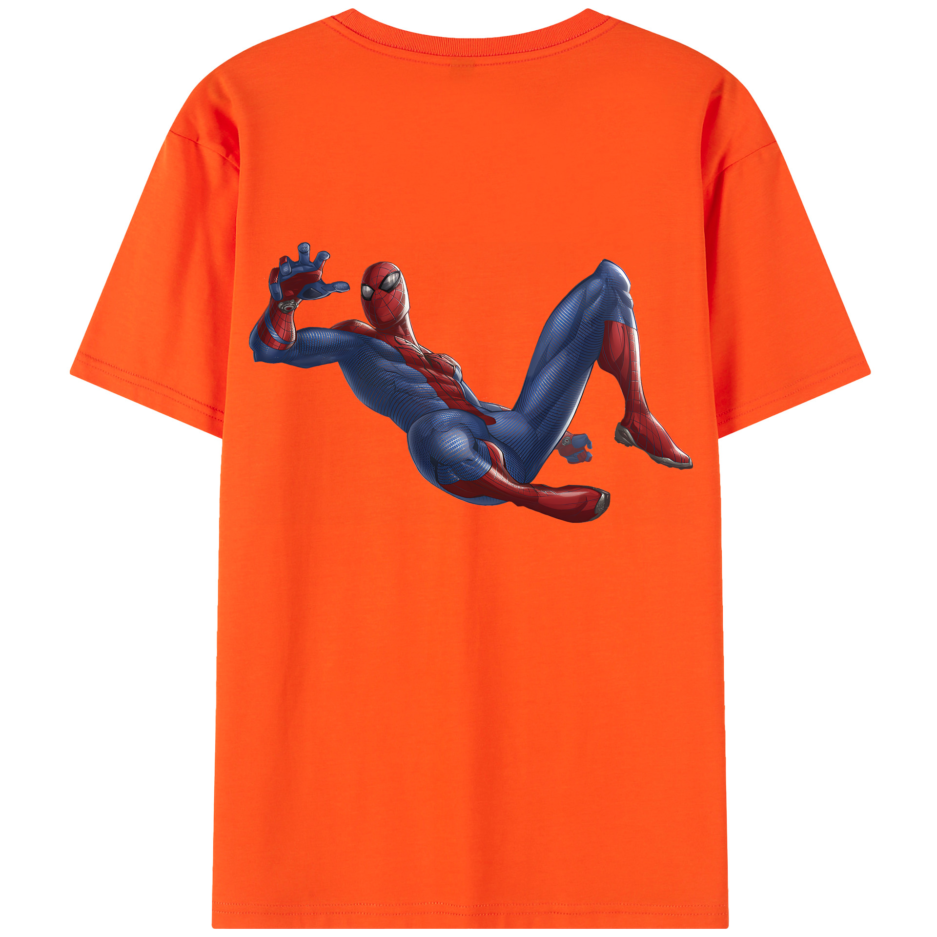 （画像用） Spider Man スパイダーマン 綿100％半袖Tシャツ（背面プリント）