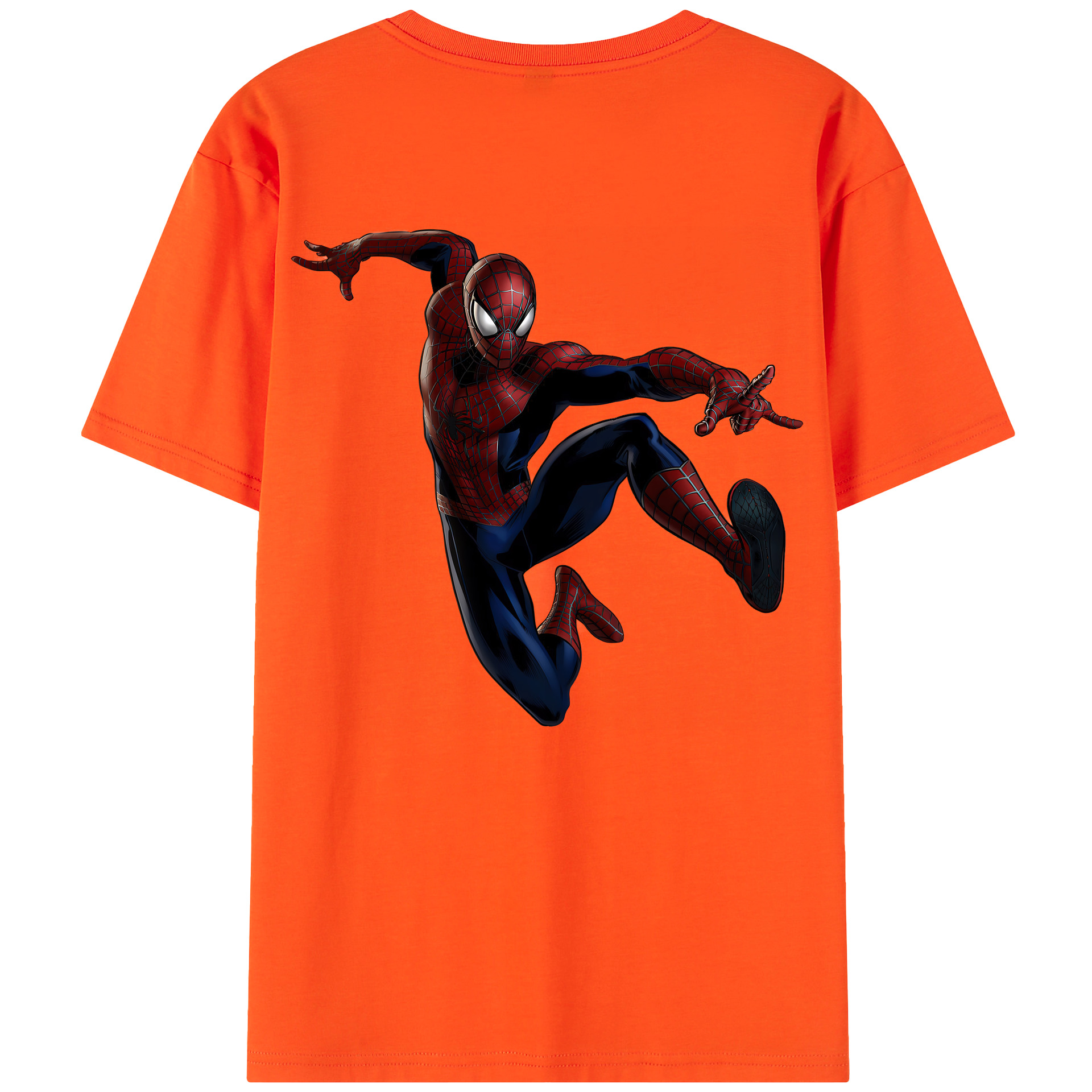 Spider Man スパイダーマン 綿100％半袖Tシャツ（背面プリント）