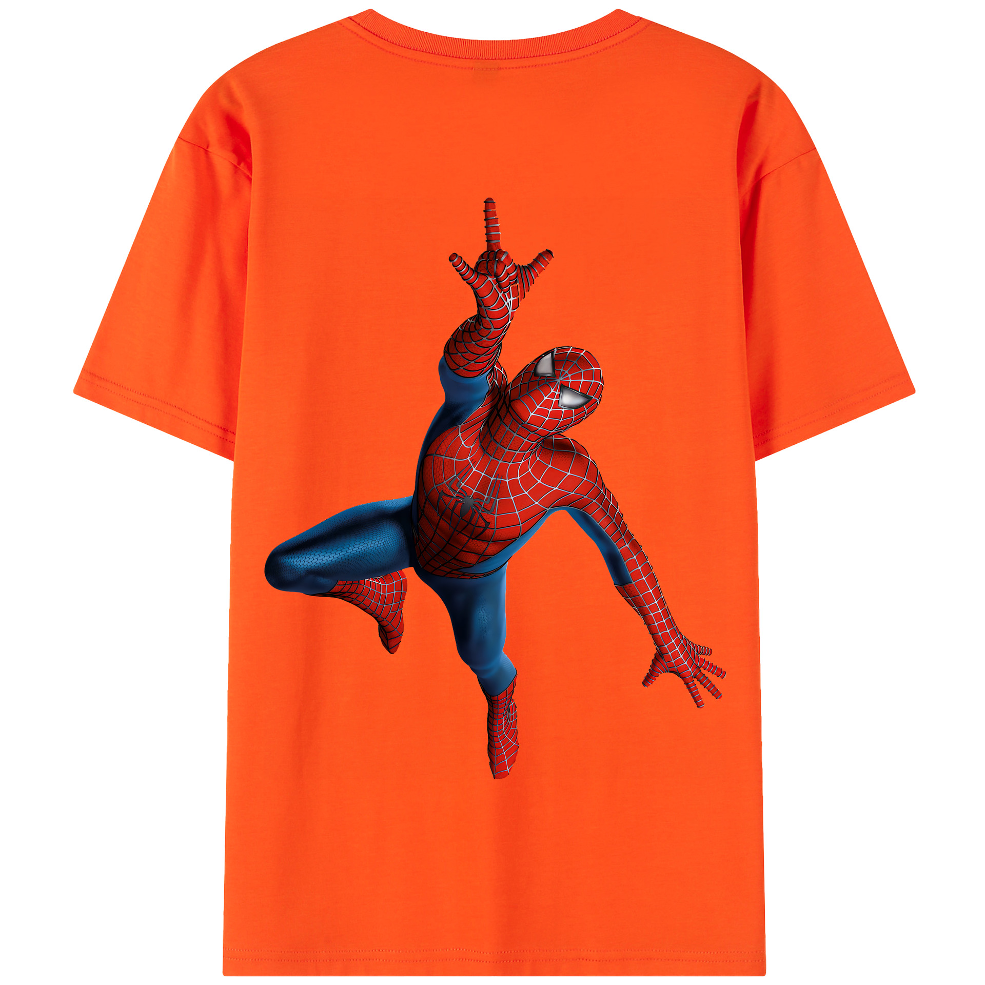 （画像用） Spider Man スパイダーマン 綿100％半袖Tシャツ（背面プリント）