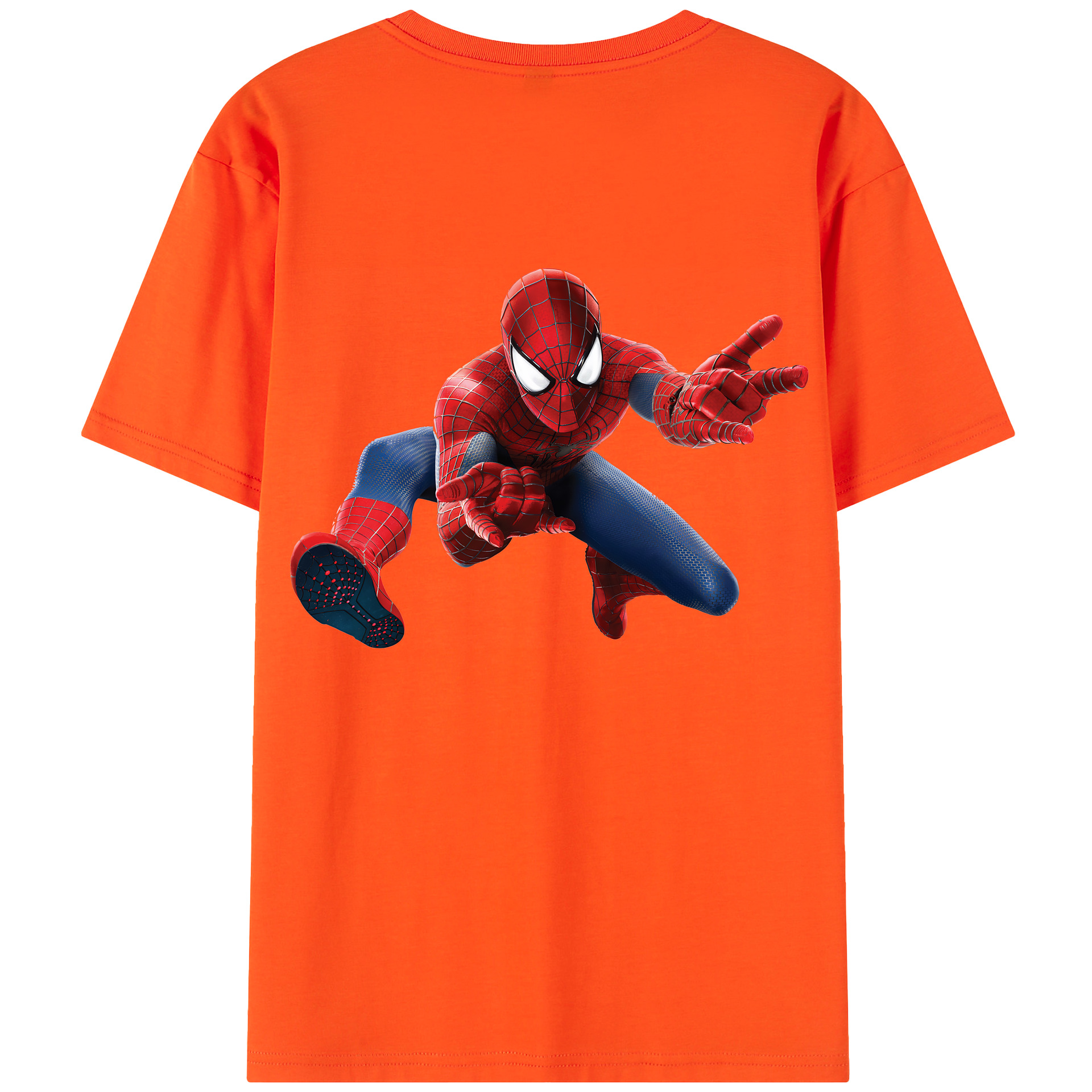 （画像用） Spider Man スパイダーマン 綿100％半袖Tシャツ（背面プリント）