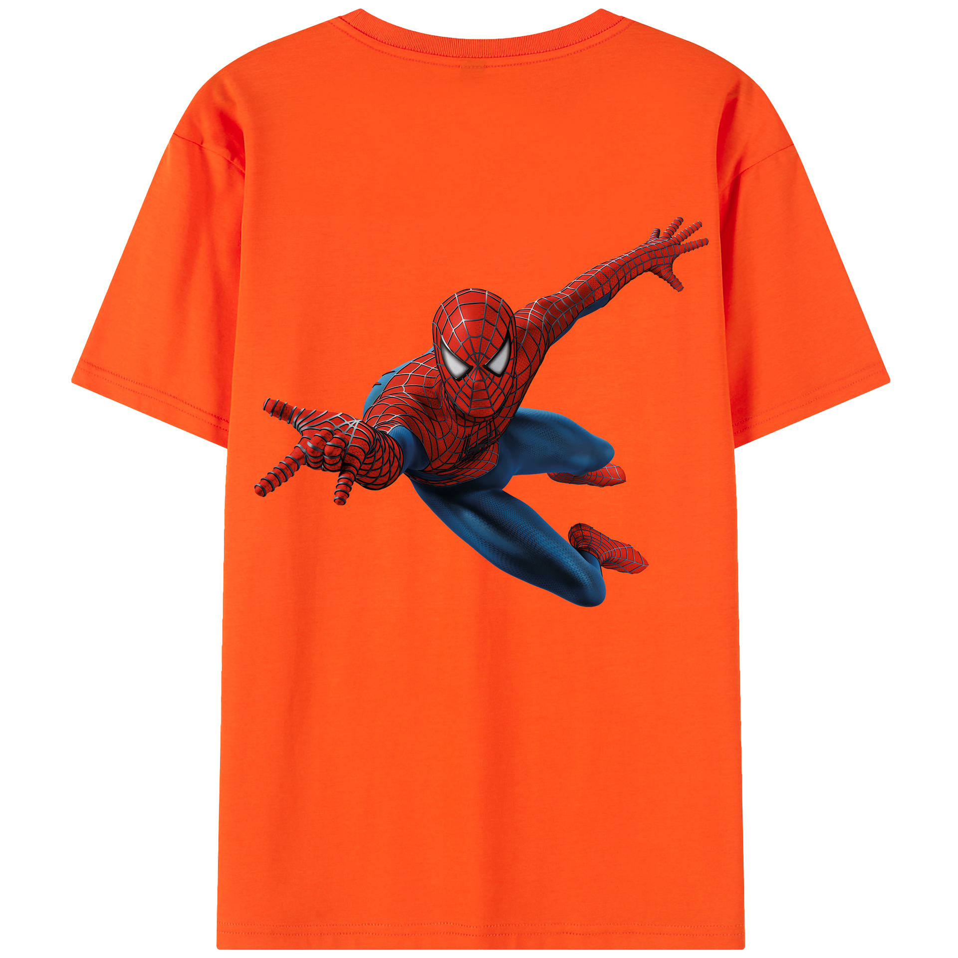 （画像用） Spider Man スパイダーマン 綿100％半袖Tシャツ（背面プリント）