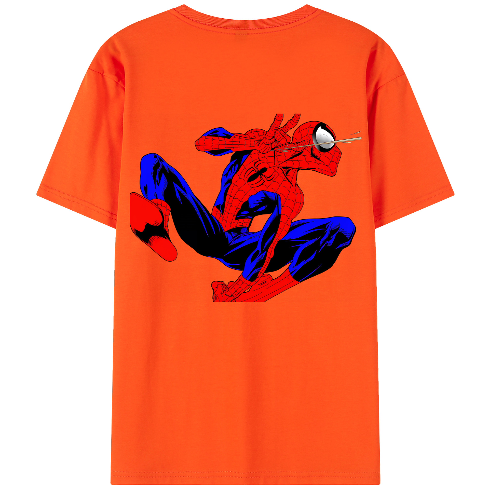 （画像用） Spider Man スパイダーマン 綿100％半袖Tシャツ（背面プリント）