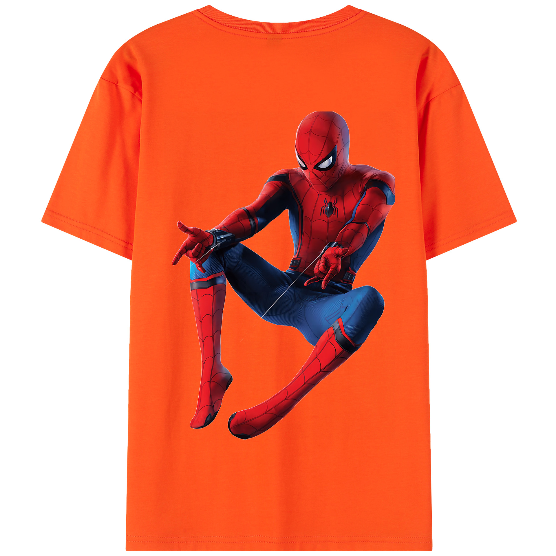 （画像用） Spider Man スパイダーマン 綿100％半袖Tシャツ（背面プリント）