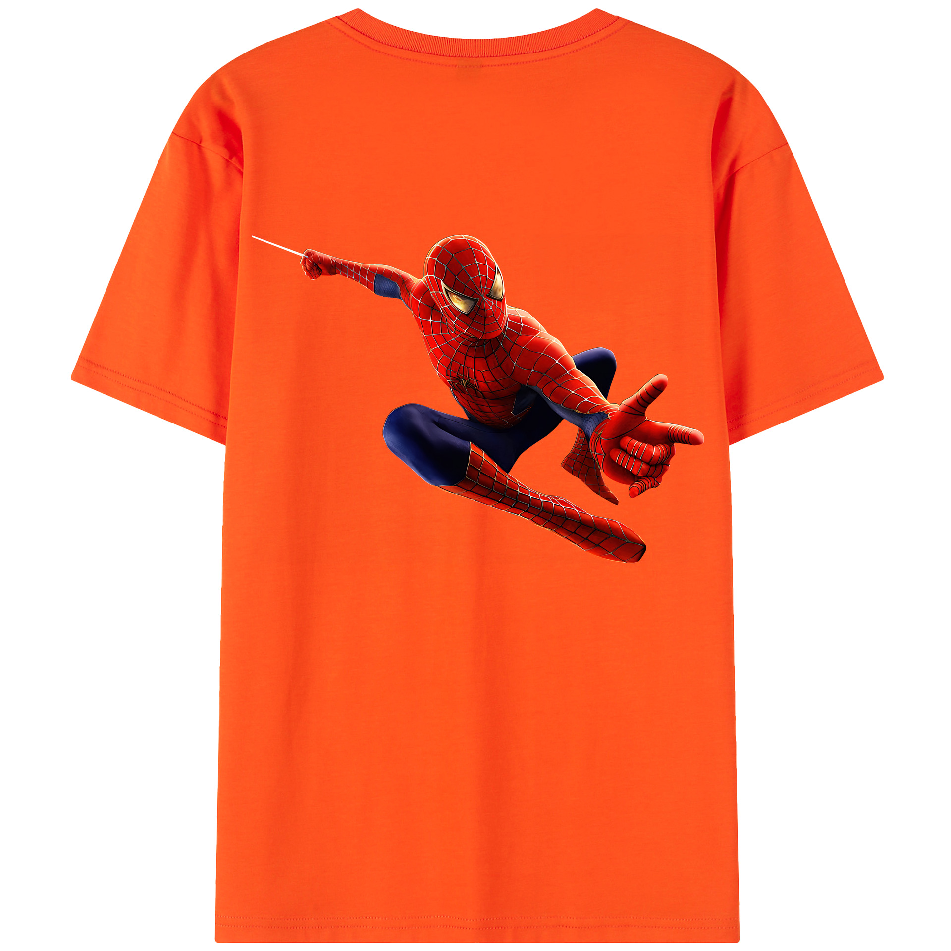 （画像用） Spider Man スパイダーマン 綿100％半袖Tシャツ（背面プリント）