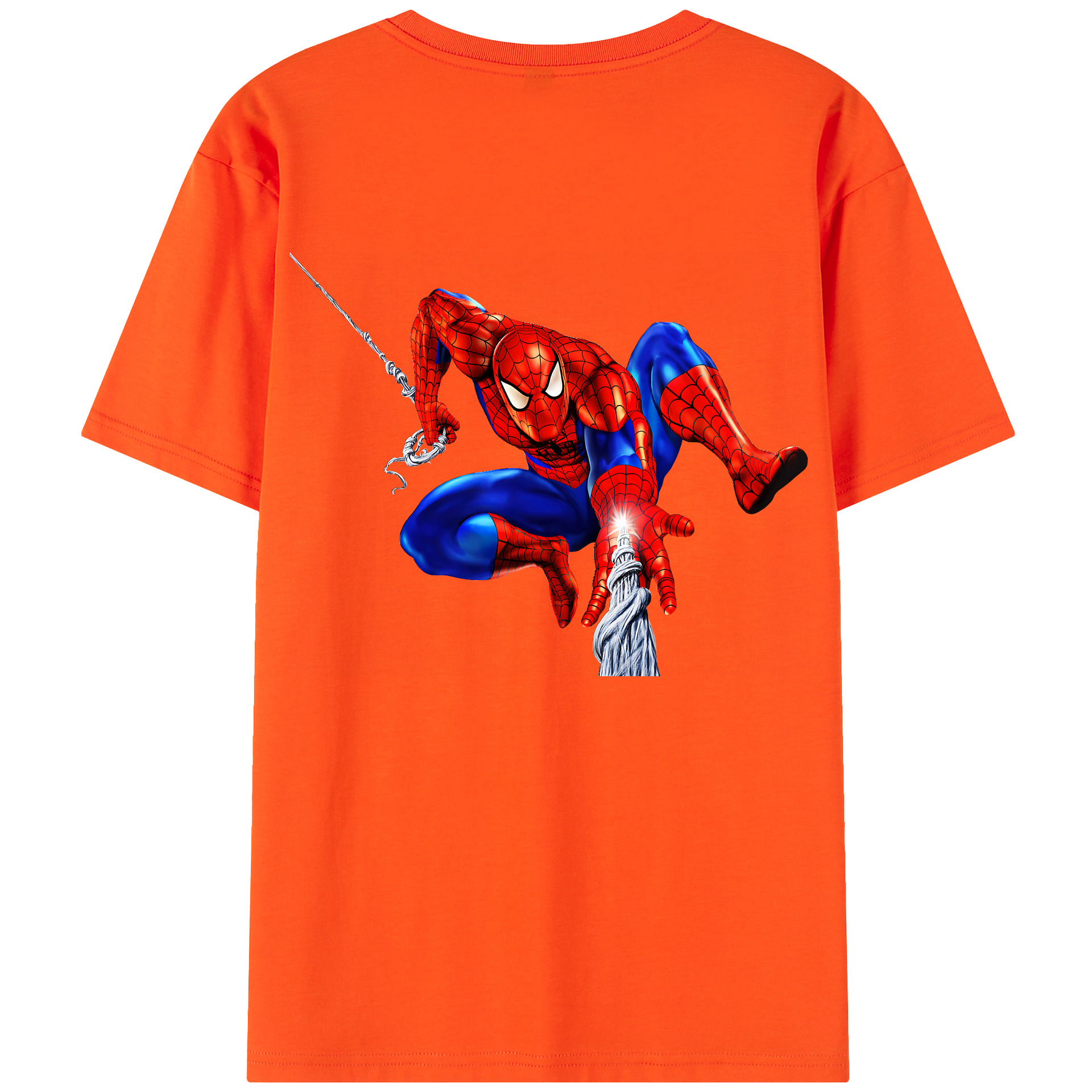 （画像用） Spider Man スパイダーマン 綿100％半袖Tシャツ（背面プリント）