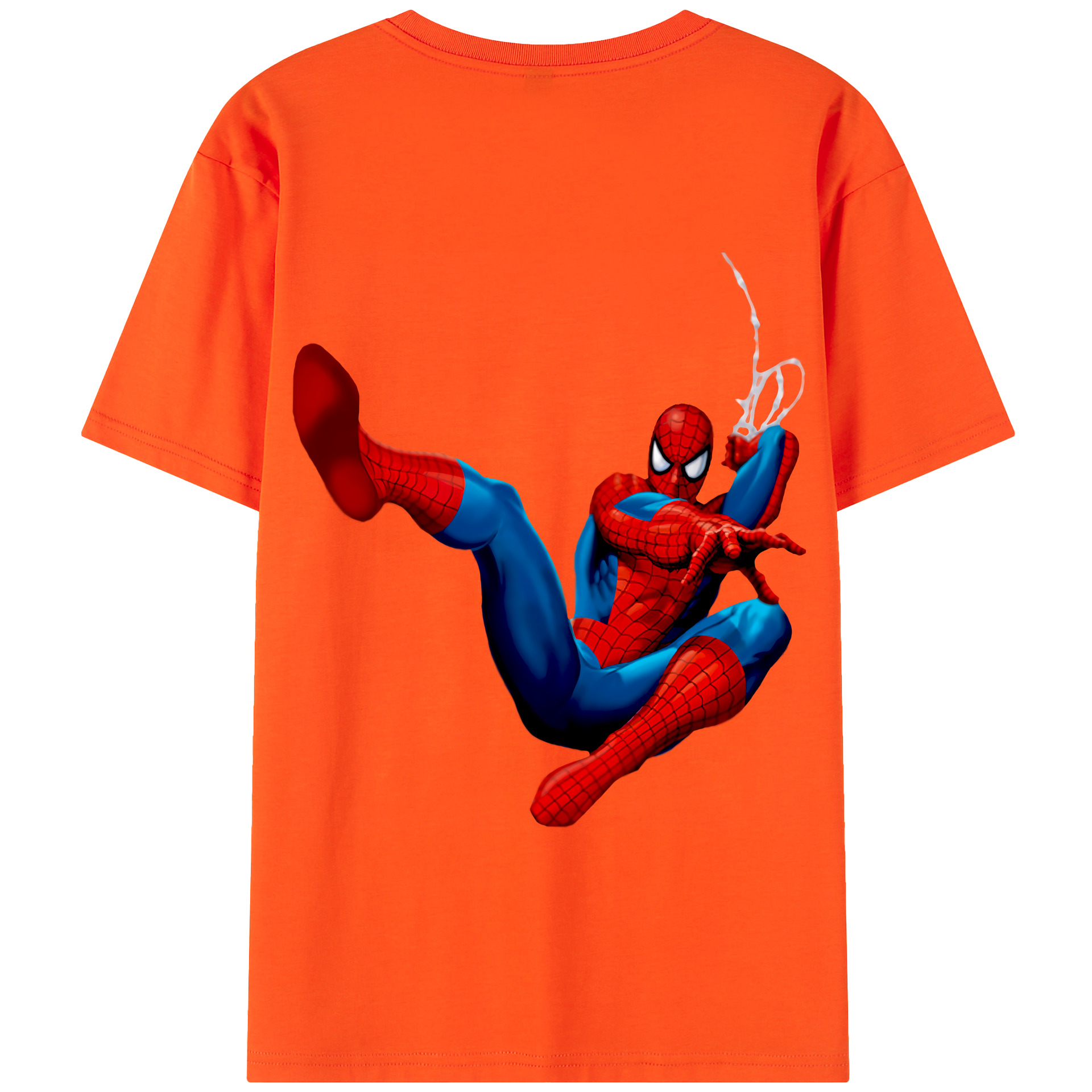 （画像用） Spider Man スパイダーマン 綿100％半袖Tシャツ（背面プリント）
