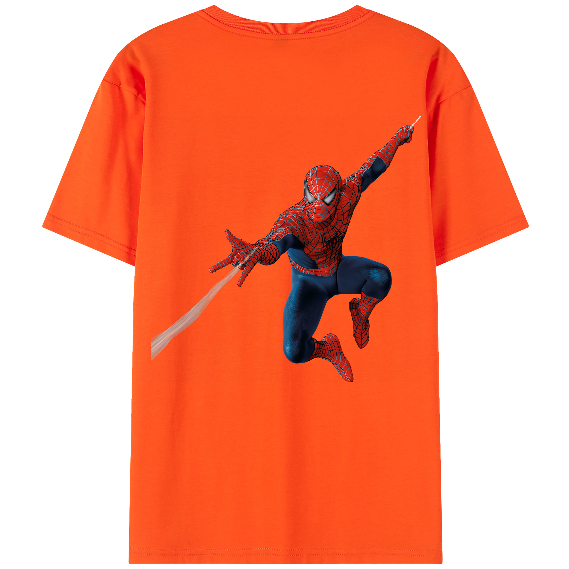 （画像用） Spider Man スパイダーマン 綿100％半袖Tシャツ（背面プリント）