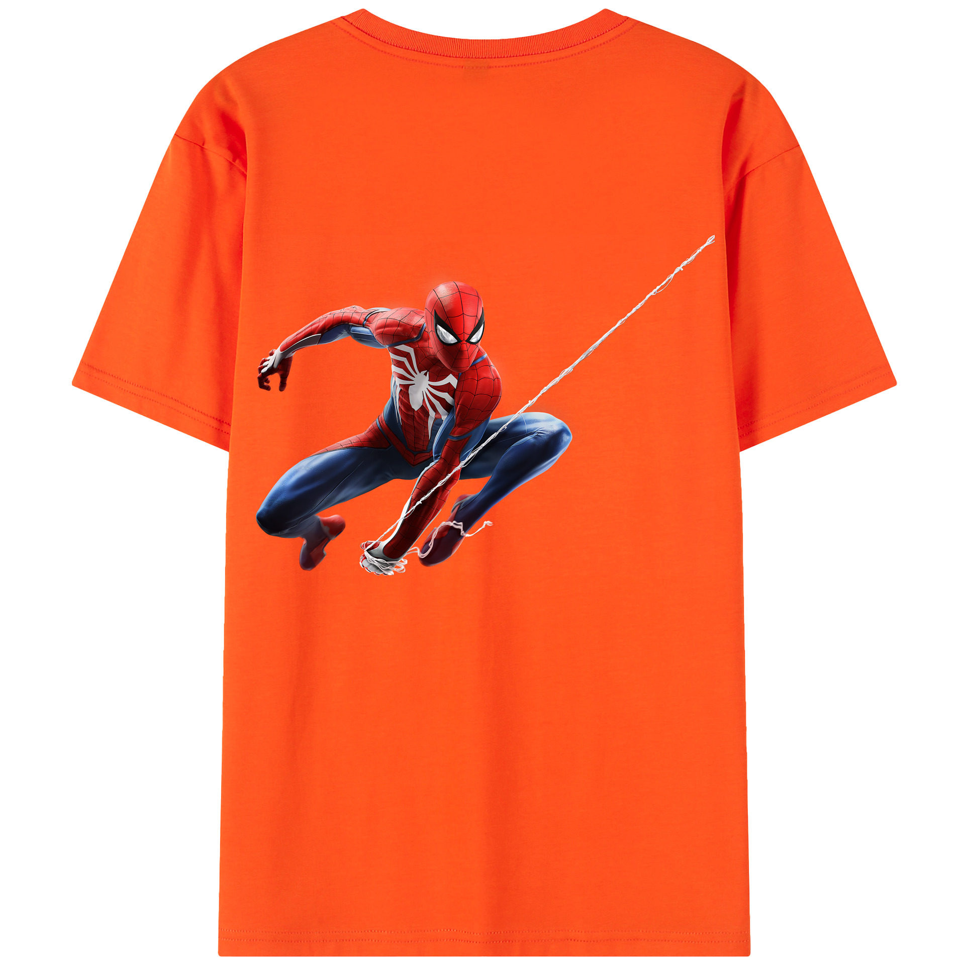 （画像用） Spider Man スパイダーマン 綿100％半袖Tシャツ（背面プリント）