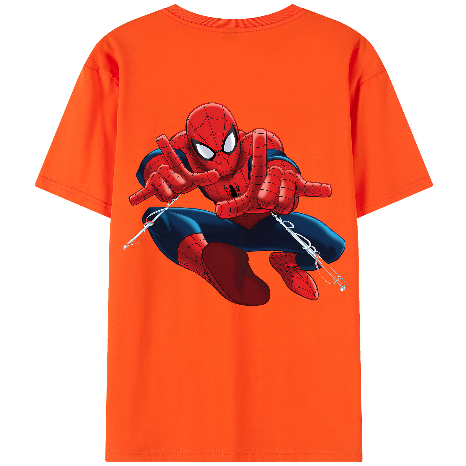 （画像用） Spider Man スパイダーマン 綿100％半袖Tシャツ（背面プリント）