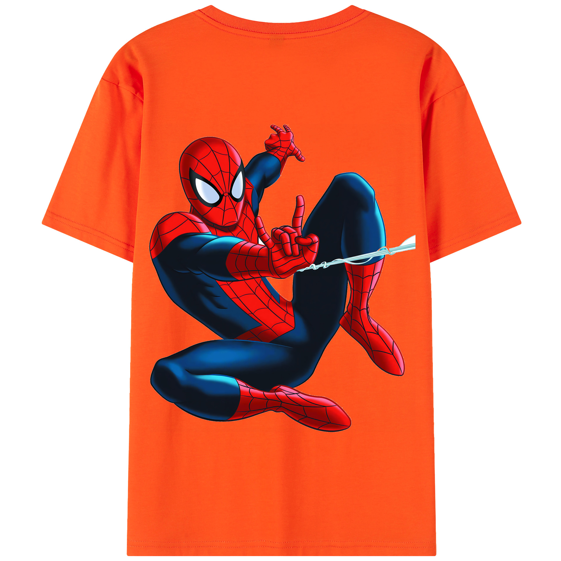（画像用） Spider Man スパイダーマン 綿100％半袖Tシャツ（背面プリント）