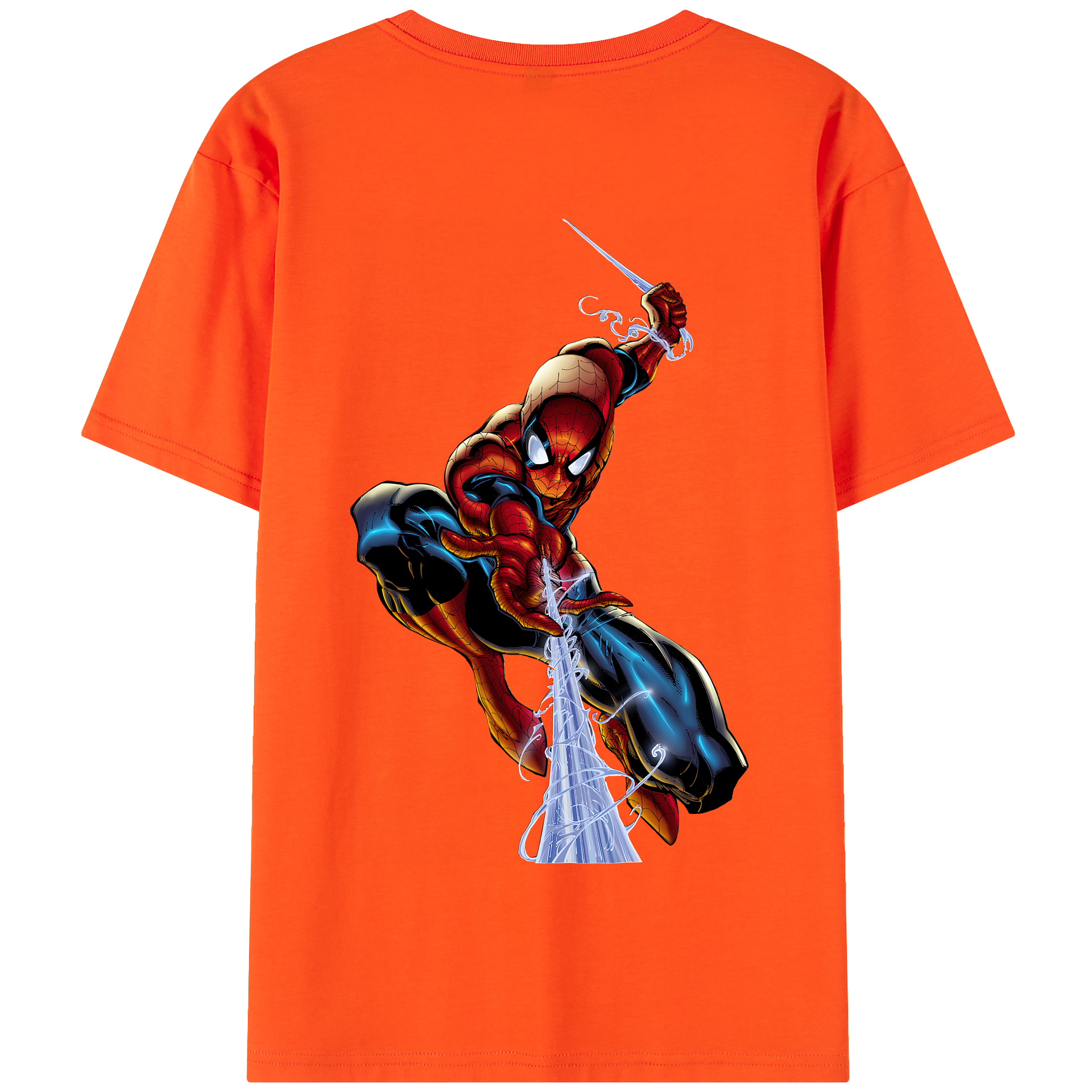 （画像用） Spider Man スパイダーマン 綿100％半袖Tシャツ（背面プリント）