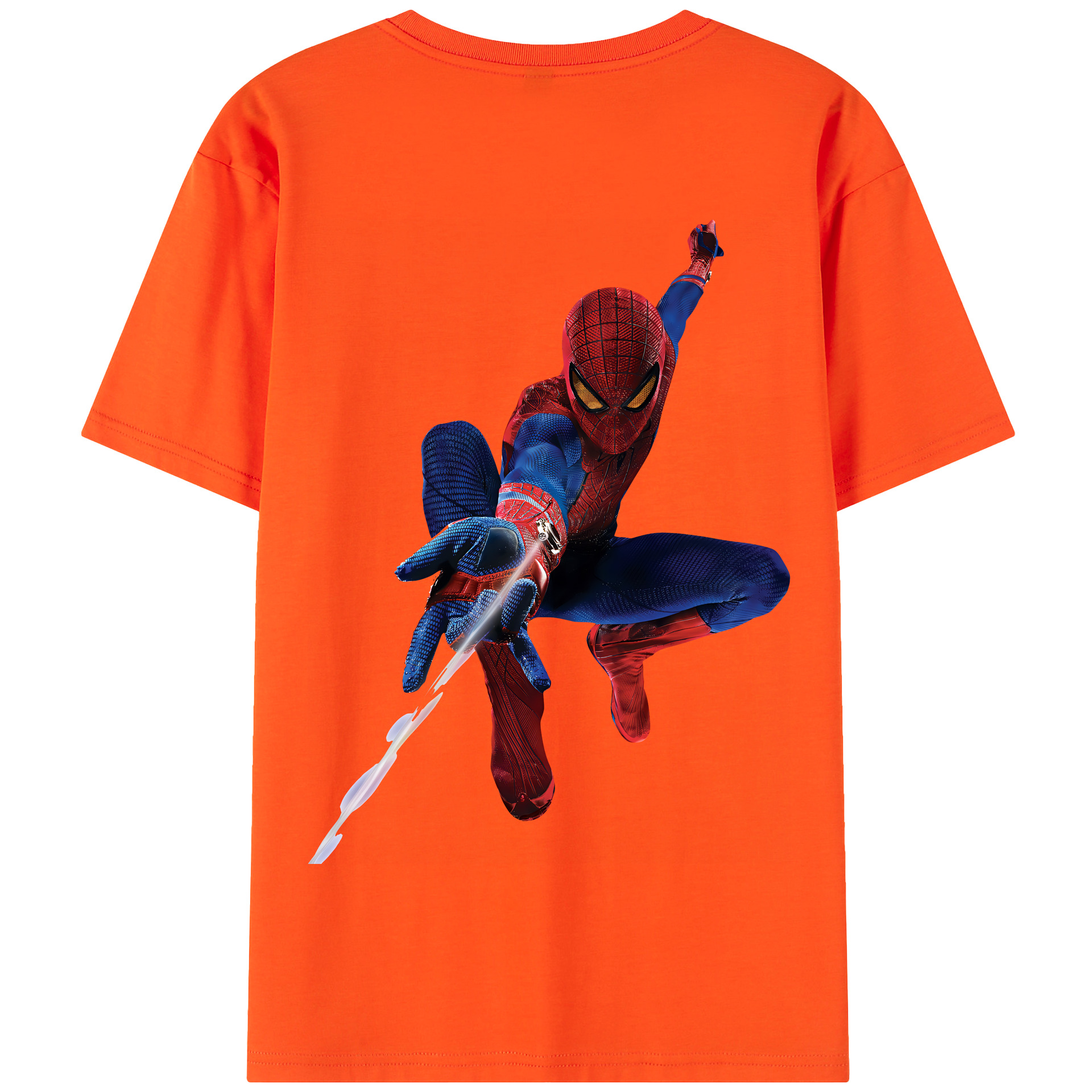 （画像用） Spider Man スパイダーマン 綿100％半袖Tシャツ（背面プリント）