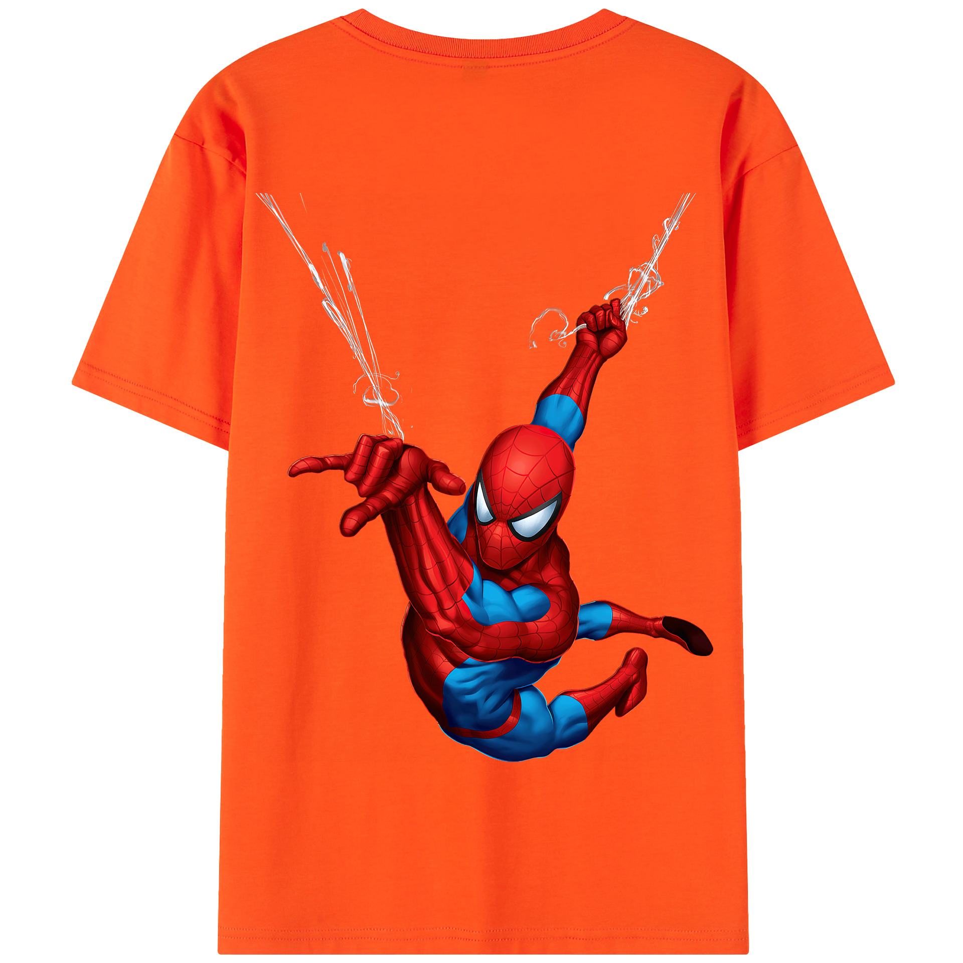 Spider Man スパイダーマン 綿100％半袖Tシャツ（背面プリント）