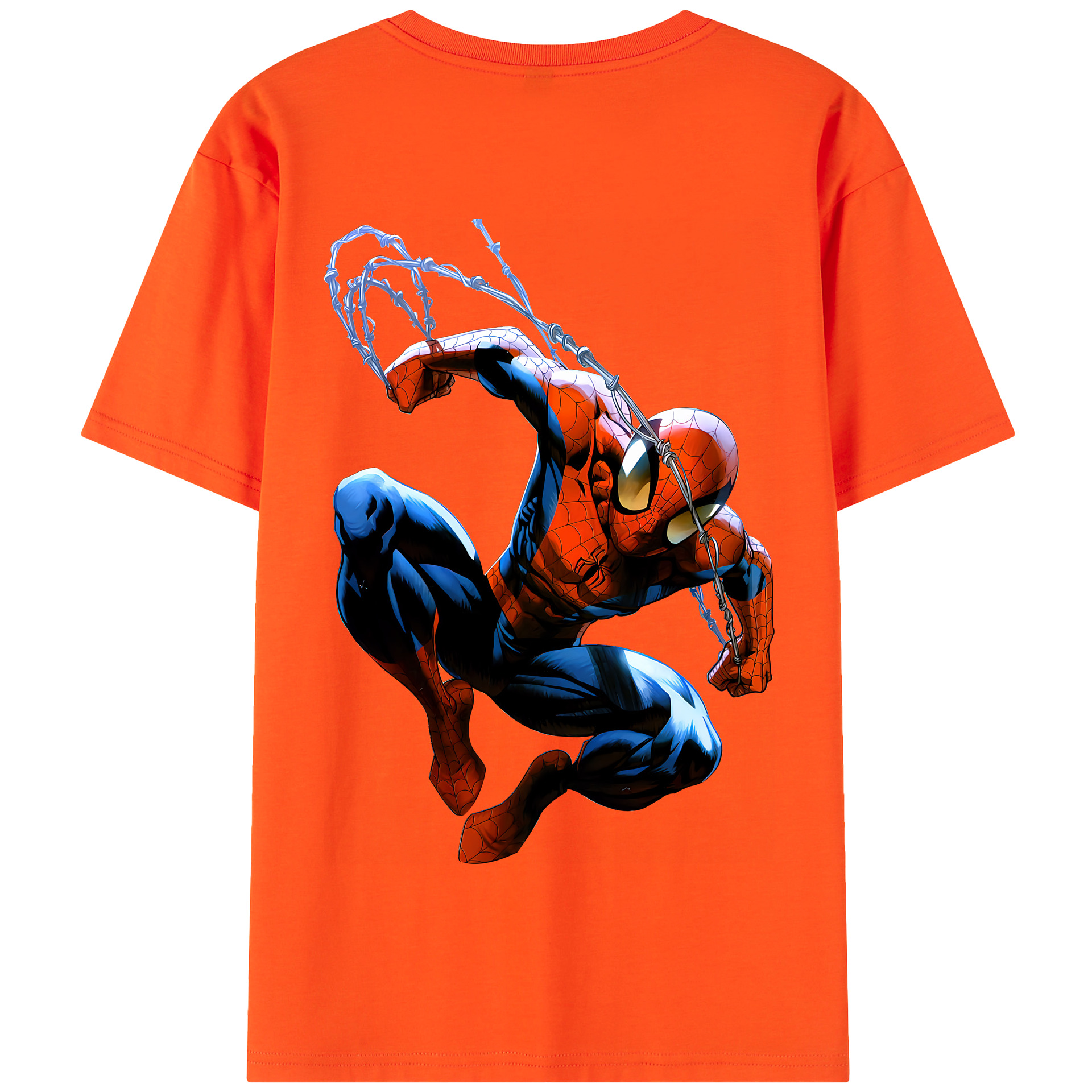 Spider Man スパイダーマン 綿100％半袖Tシャツ（背面プリント）