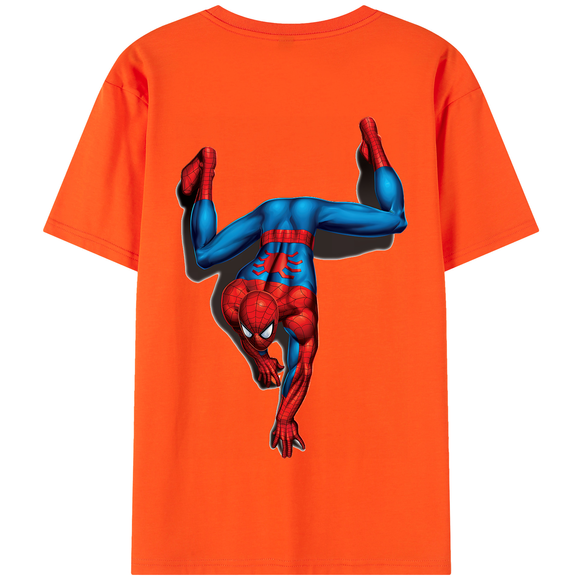 （画像用） Spider Man スパイダーマン 綿100％半袖Tシャツ（背面プリント）