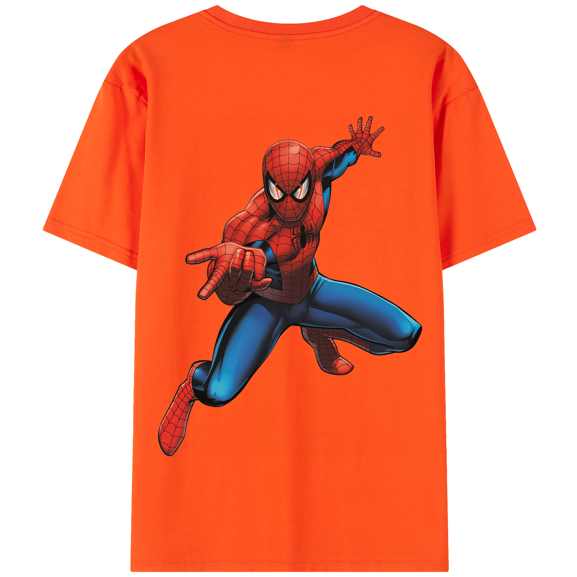 （画像用） Spider Man スパイダーマン 綿100％半袖Tシャツ（背面プリント）