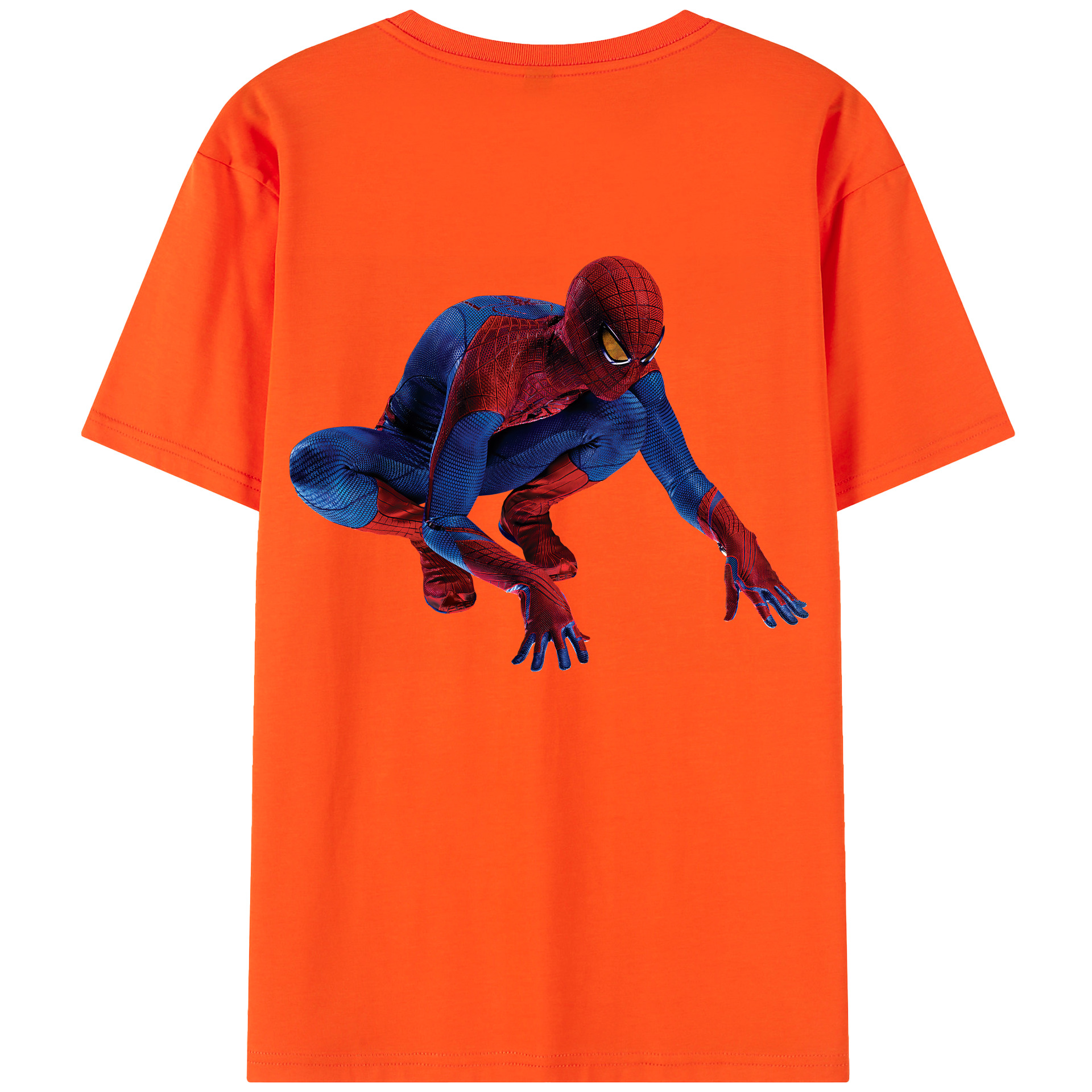 Spider Man スパイダーマン 綿100％半袖Tシャツ（背面プリント）