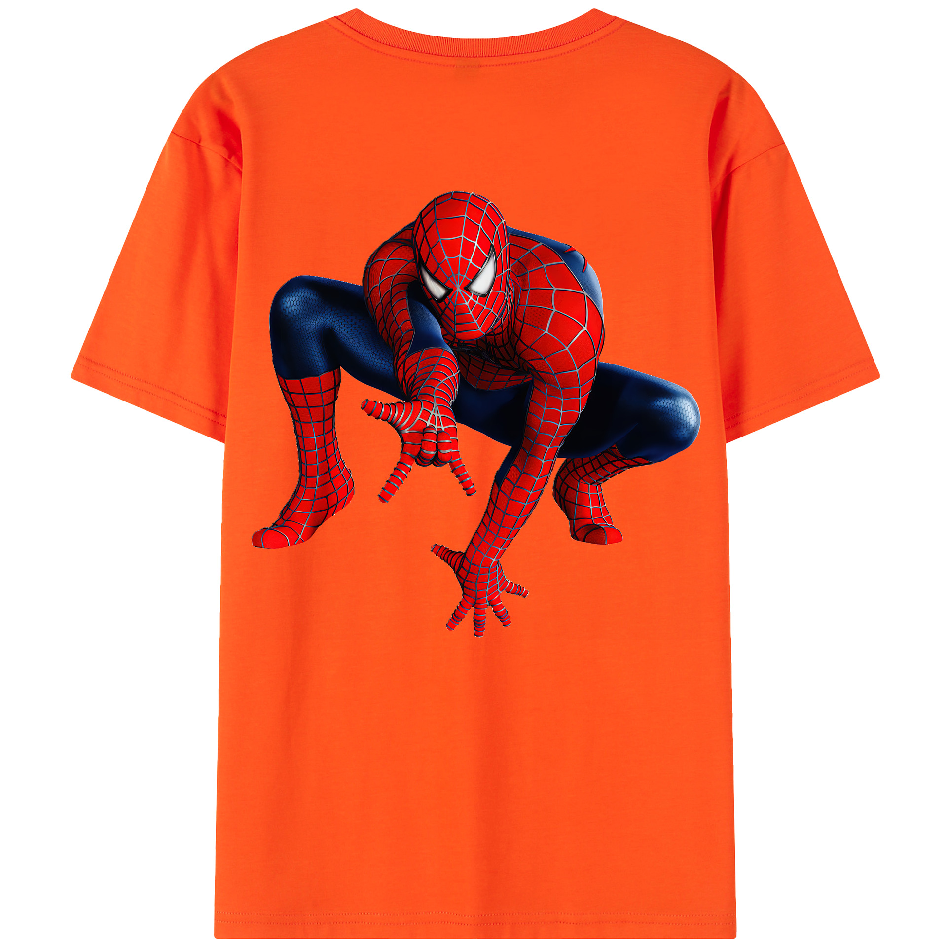 （画像用） Spider Man スパイダーマン 綿100％半袖Tシャツ（背面プリント）