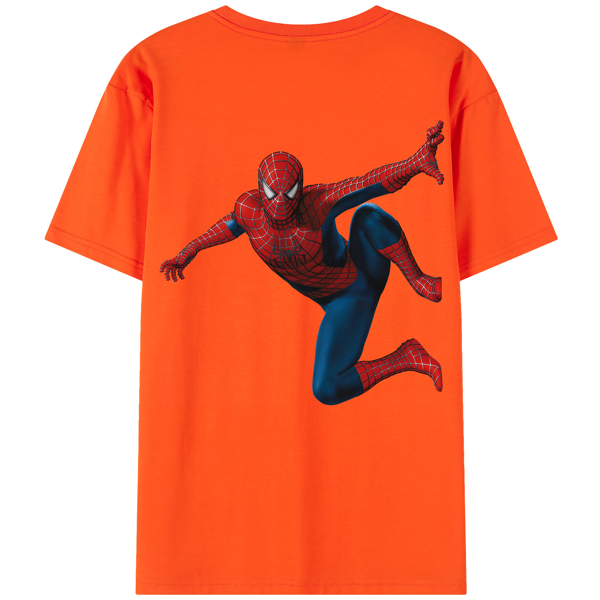 （画像用） Spider Man スパイダーマン 綿100％半袖Tシャツ（背面プリント）