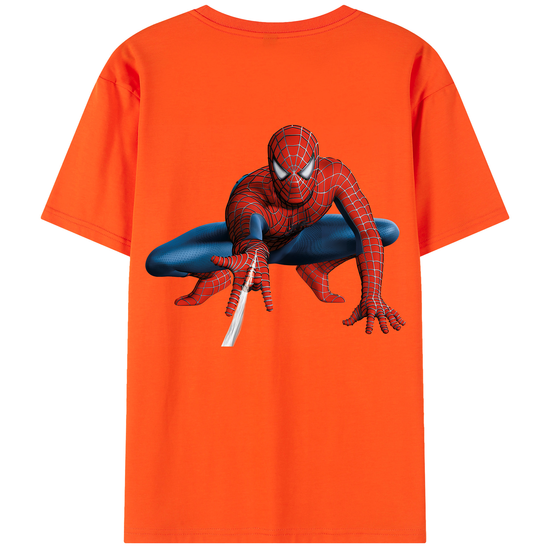 Spider Man スパイダーマン 綿100％半袖Tシャツ（背面プリント）