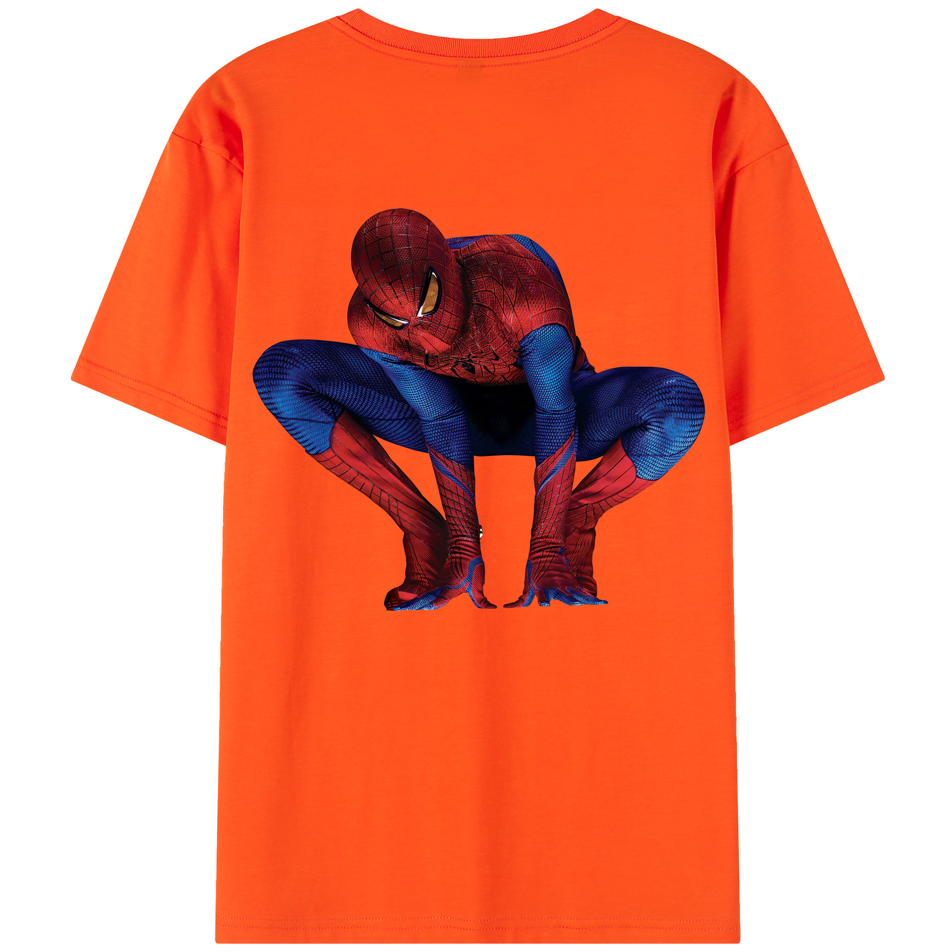 （画像用） Spider Man スパイダーマン 綿100％半袖Tシャツ（背面プリント）