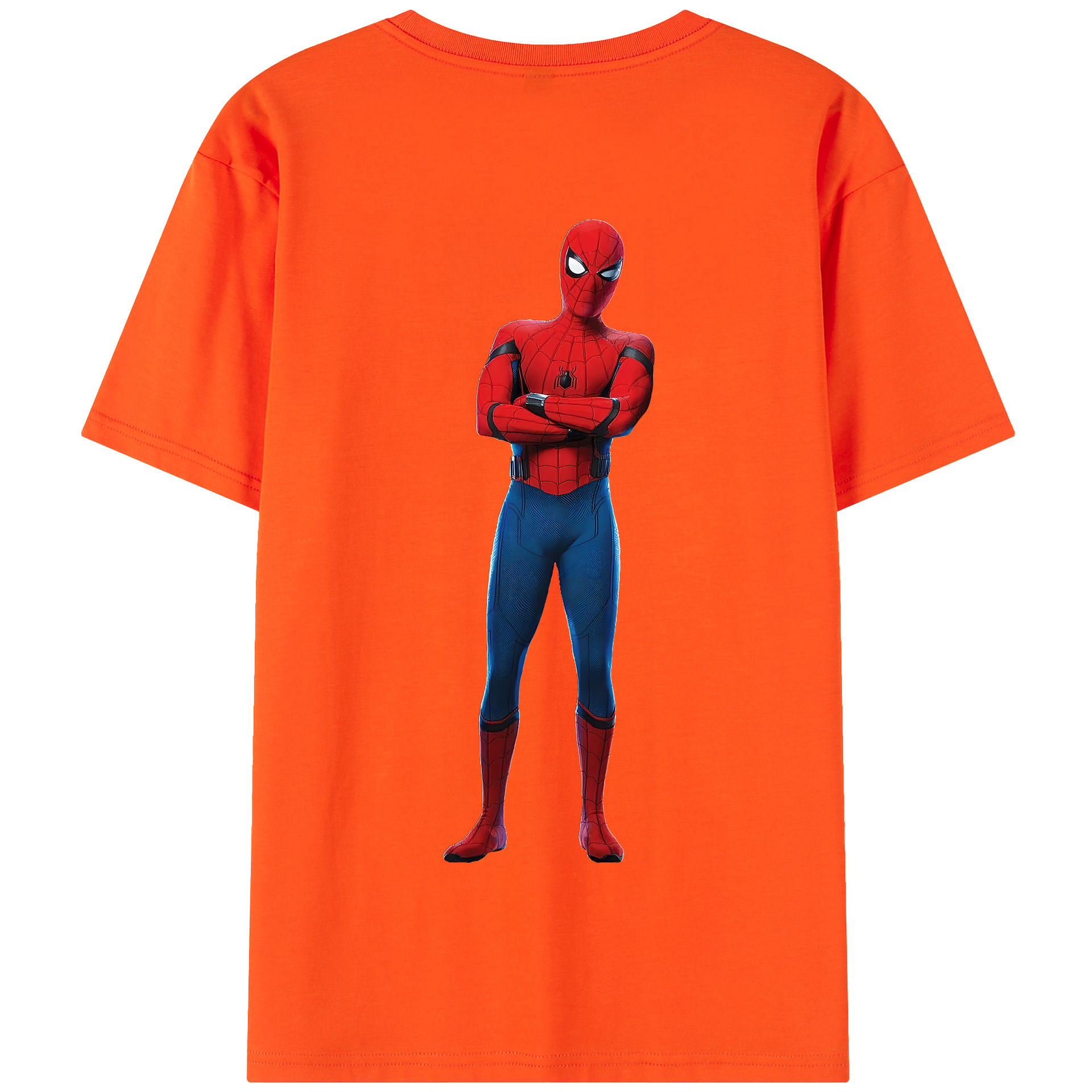 （画像用） Spider Man スパイダーマン 綿100％半袖Tシャツ（背面プリント）
