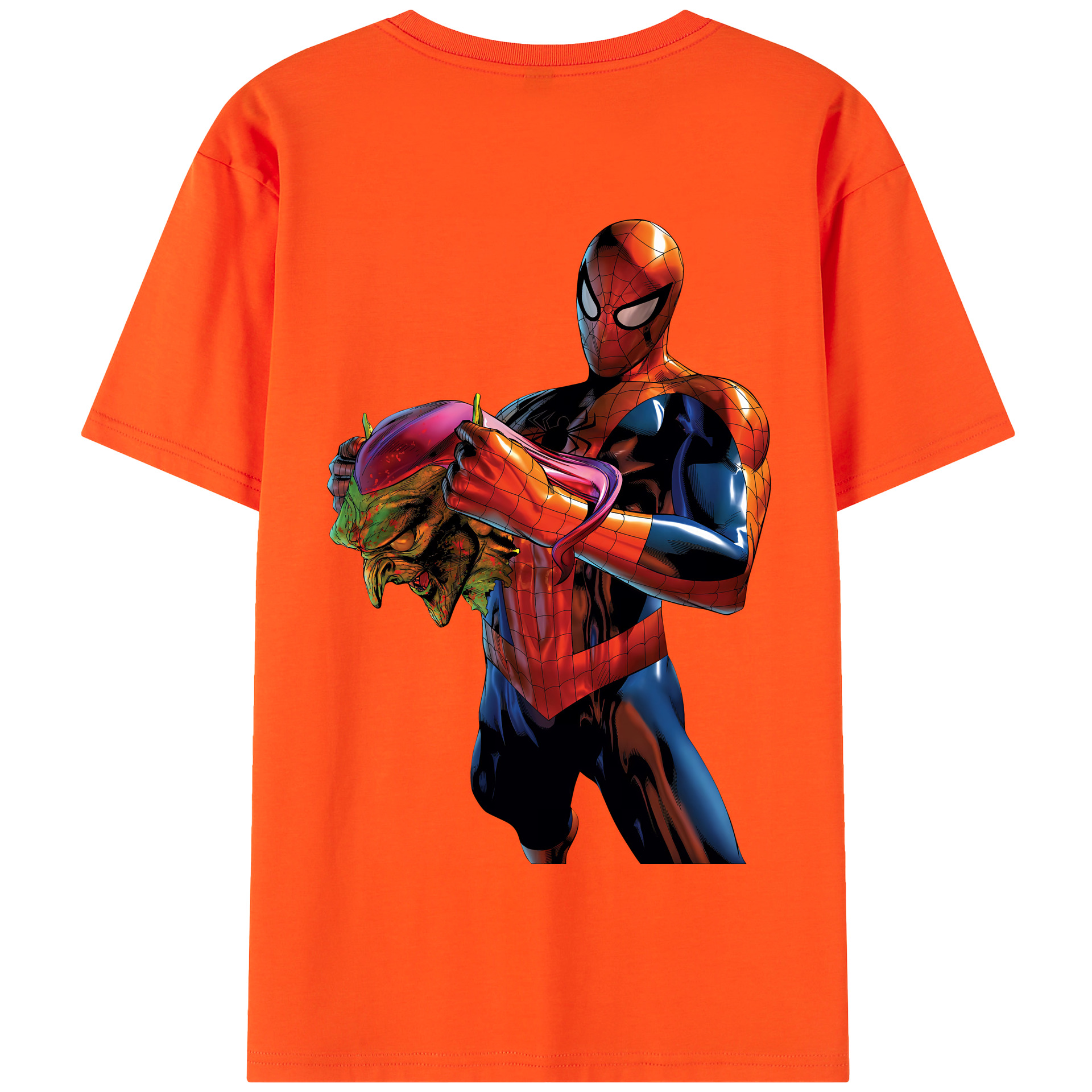 Spider Man スパイダーマン 綿100％半袖Tシャツ（背面プリント）