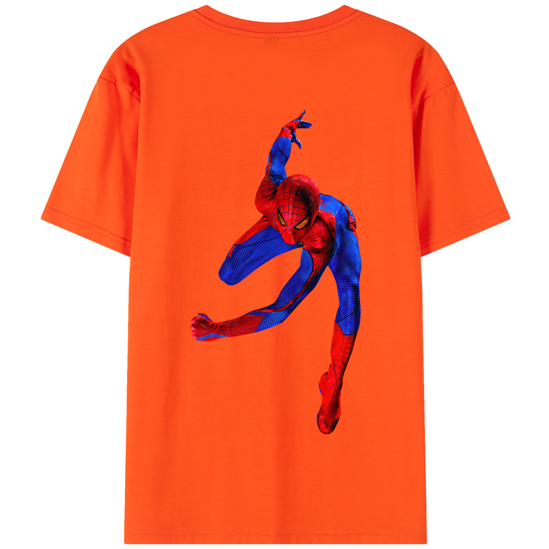 （画像用） Spider Man スパイダーマン 綿100％半袖Tシャツ（背面プリント）