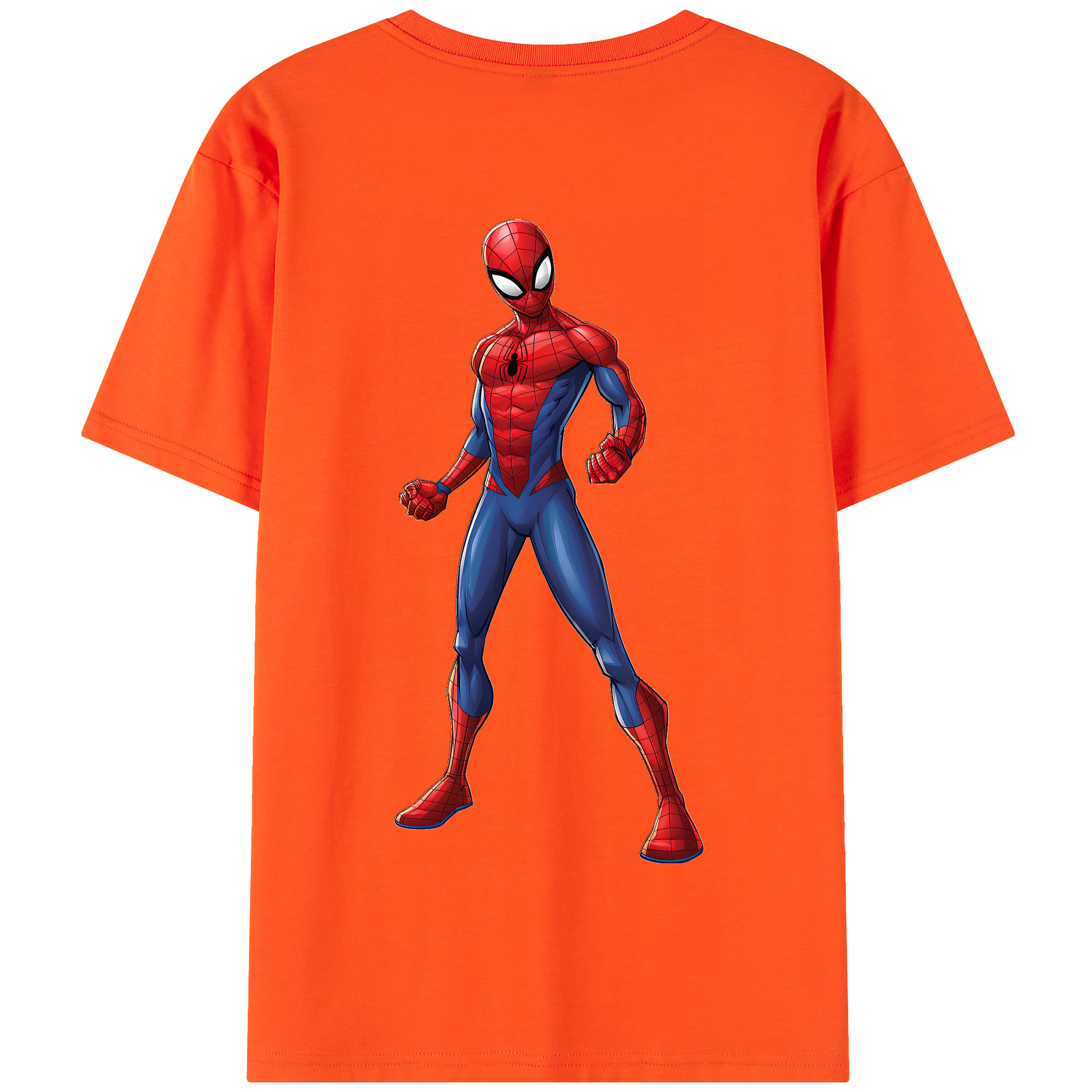 （画像用） Spider Man スパイダーマン 綿100％半袖Tシャツ（背面プリント）