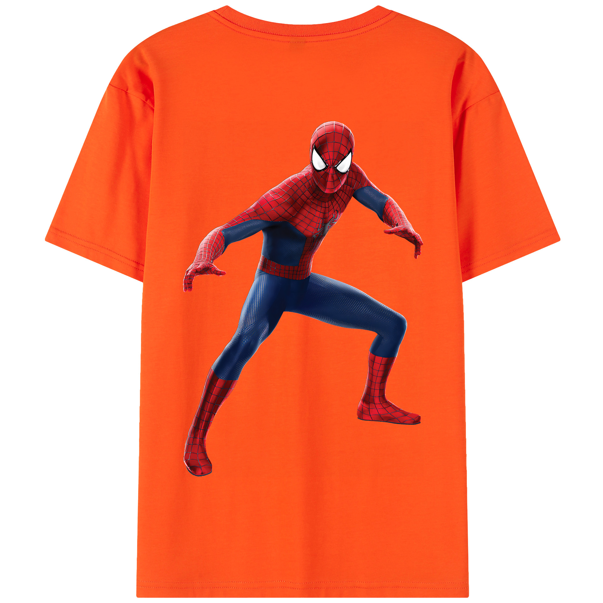 （画像用） Spider Man スパイダーマン 綿100％半袖Tシャツ（背面プリント）