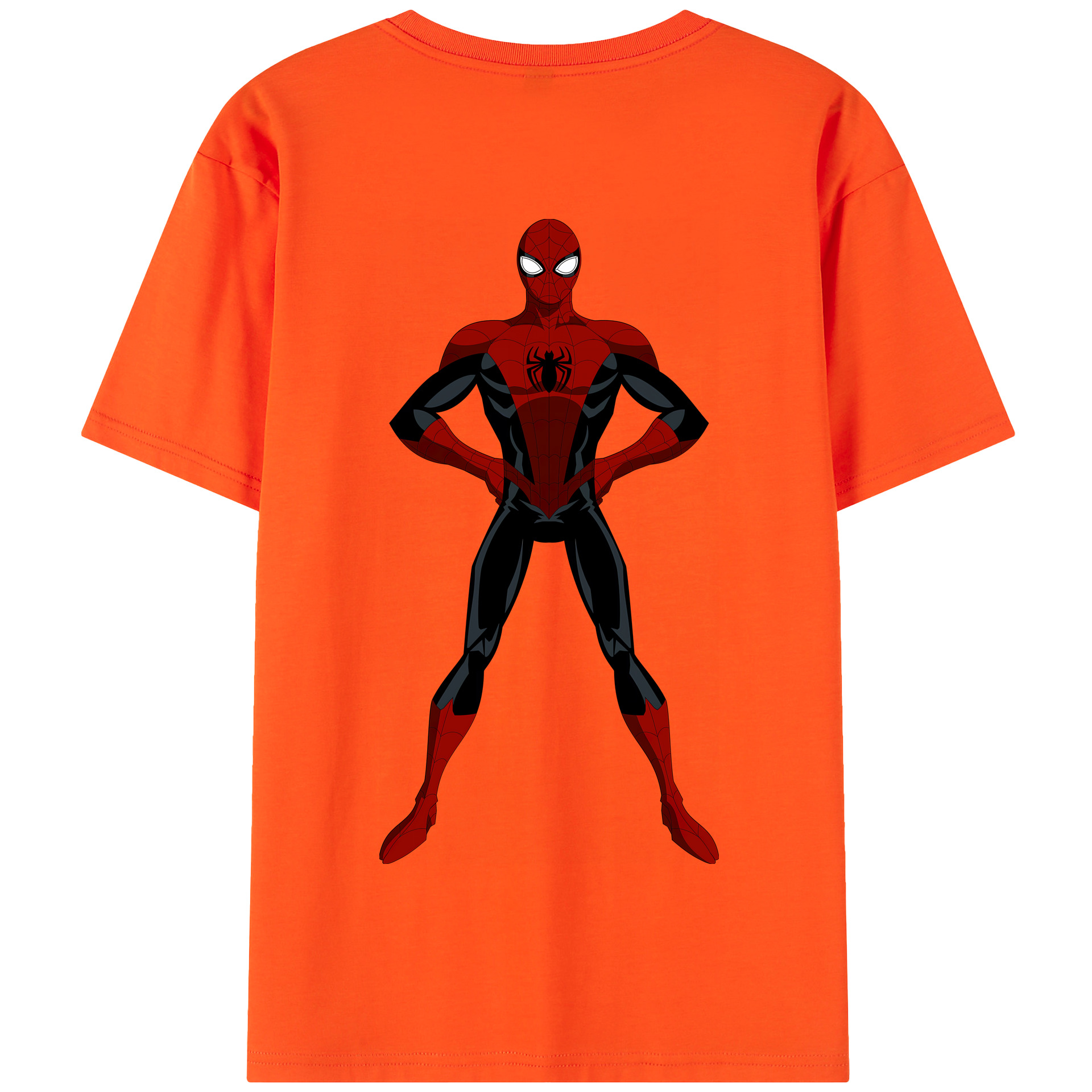 （画像用） Spider Man スパイダーマン 綿100％半袖Tシャツ（背面プリント）