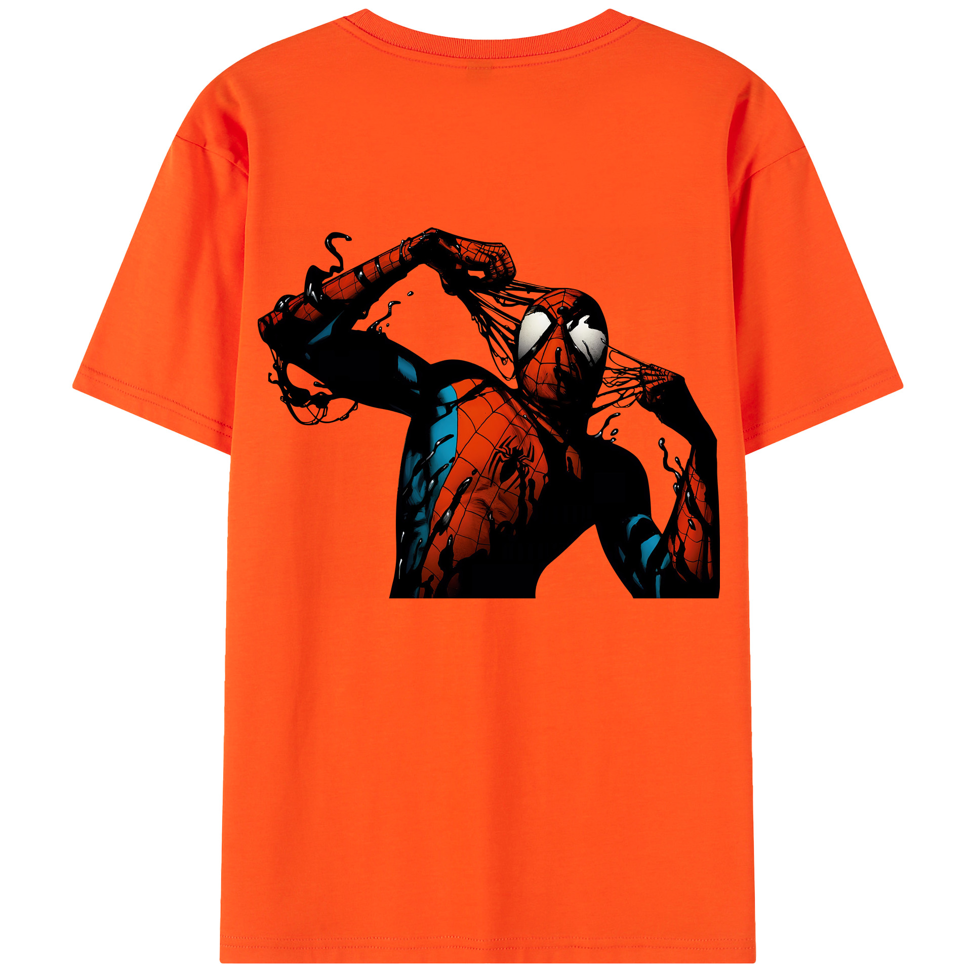 （画像用） Spider Man スパイダーマン 綿100％半袖Tシャツ（背面プリント）