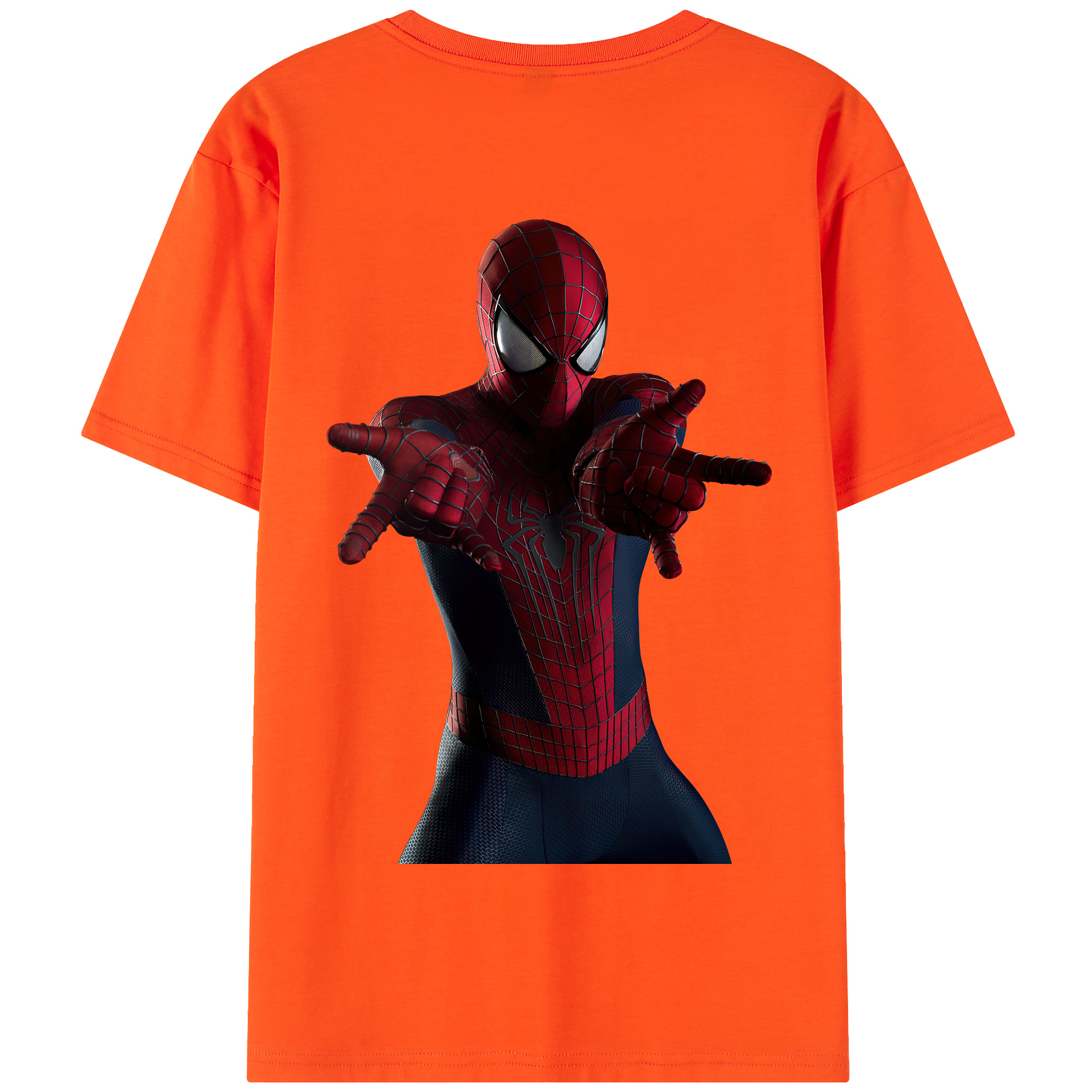 （画像用） Spider Man スパイダーマン 綿100％半袖Tシャツ（背面プリント）