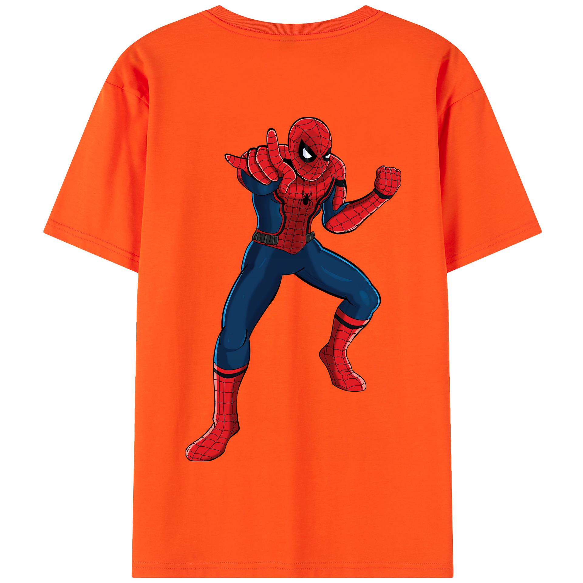 （画像用） Spider Man スパイダーマン 綿100％半袖Tシャツ（背面プリント）