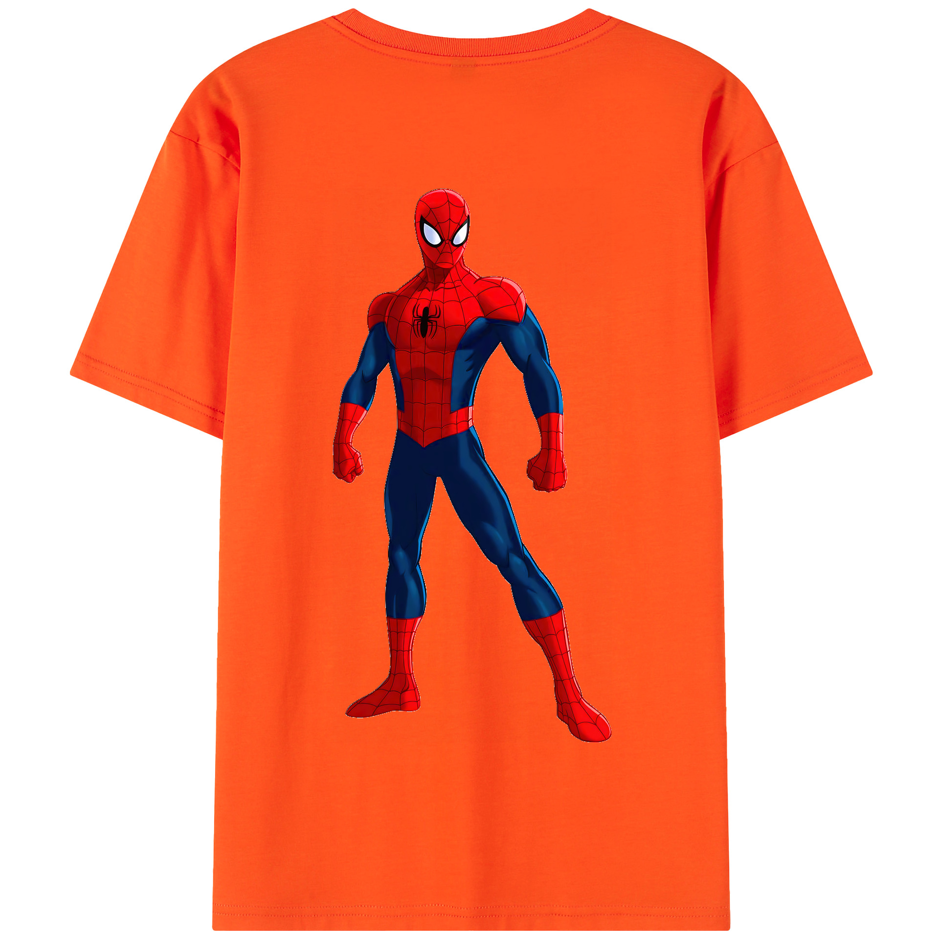 （画像用） Spider Man スパイダーマン 綿100％半袖Tシャツ（背面プリント）