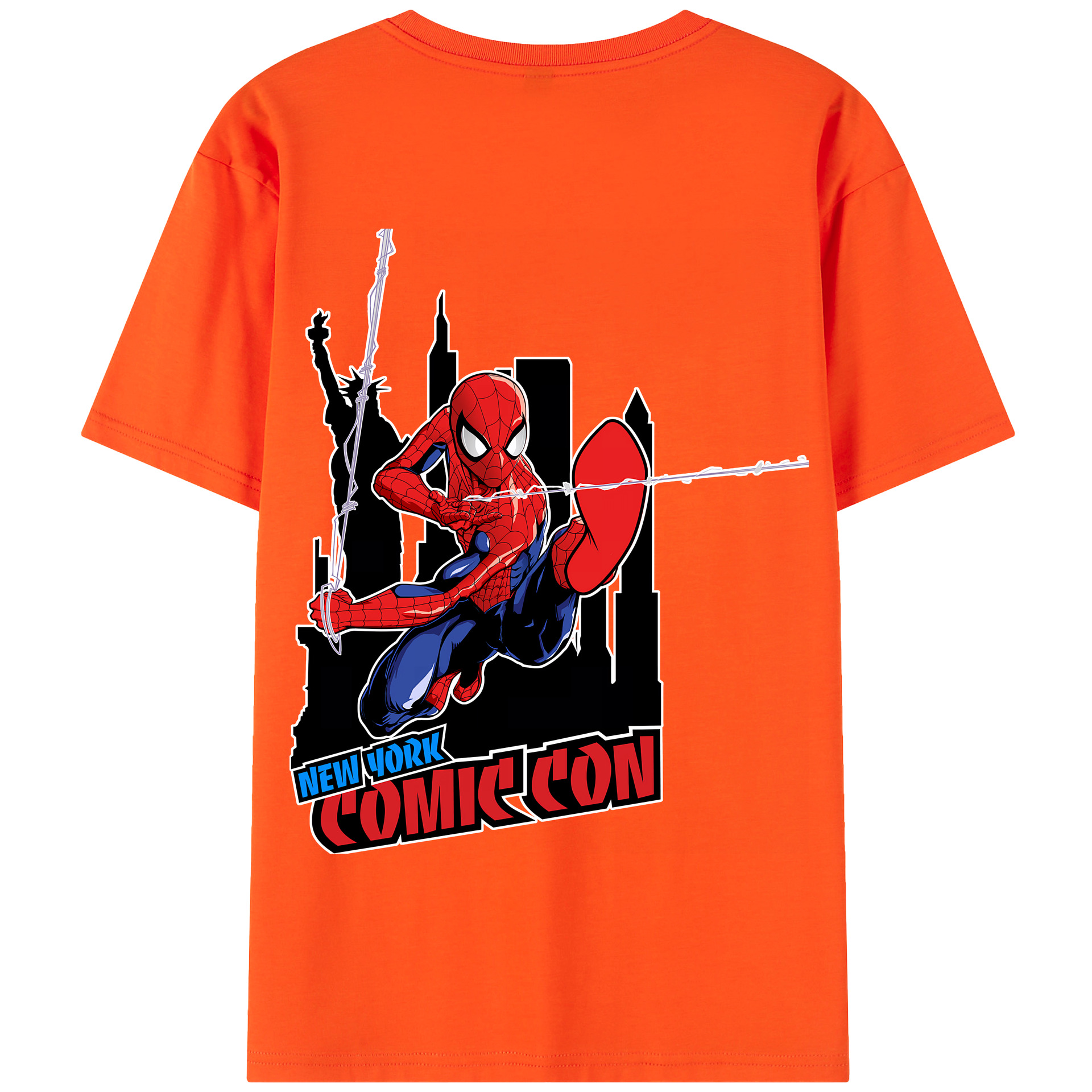 Spider Man スパイダーマン 綿100％半袖Tシャツ（背面プリント）