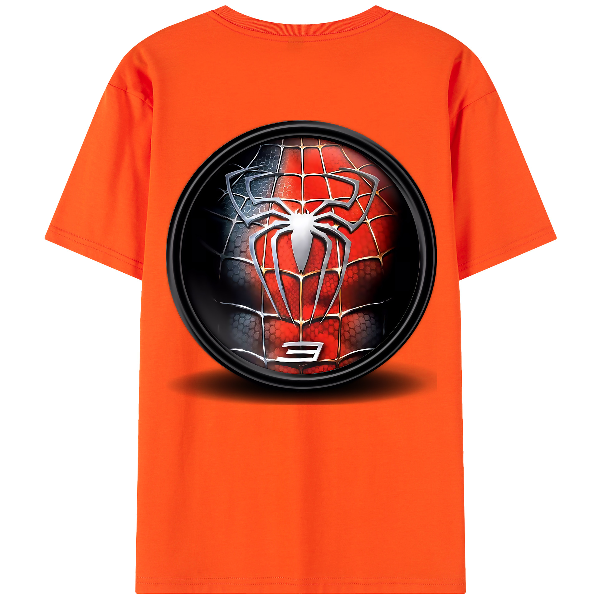 （画像用） Spider Man スパイダーマン 綿100％半袖Tシャツ（背面プリント）