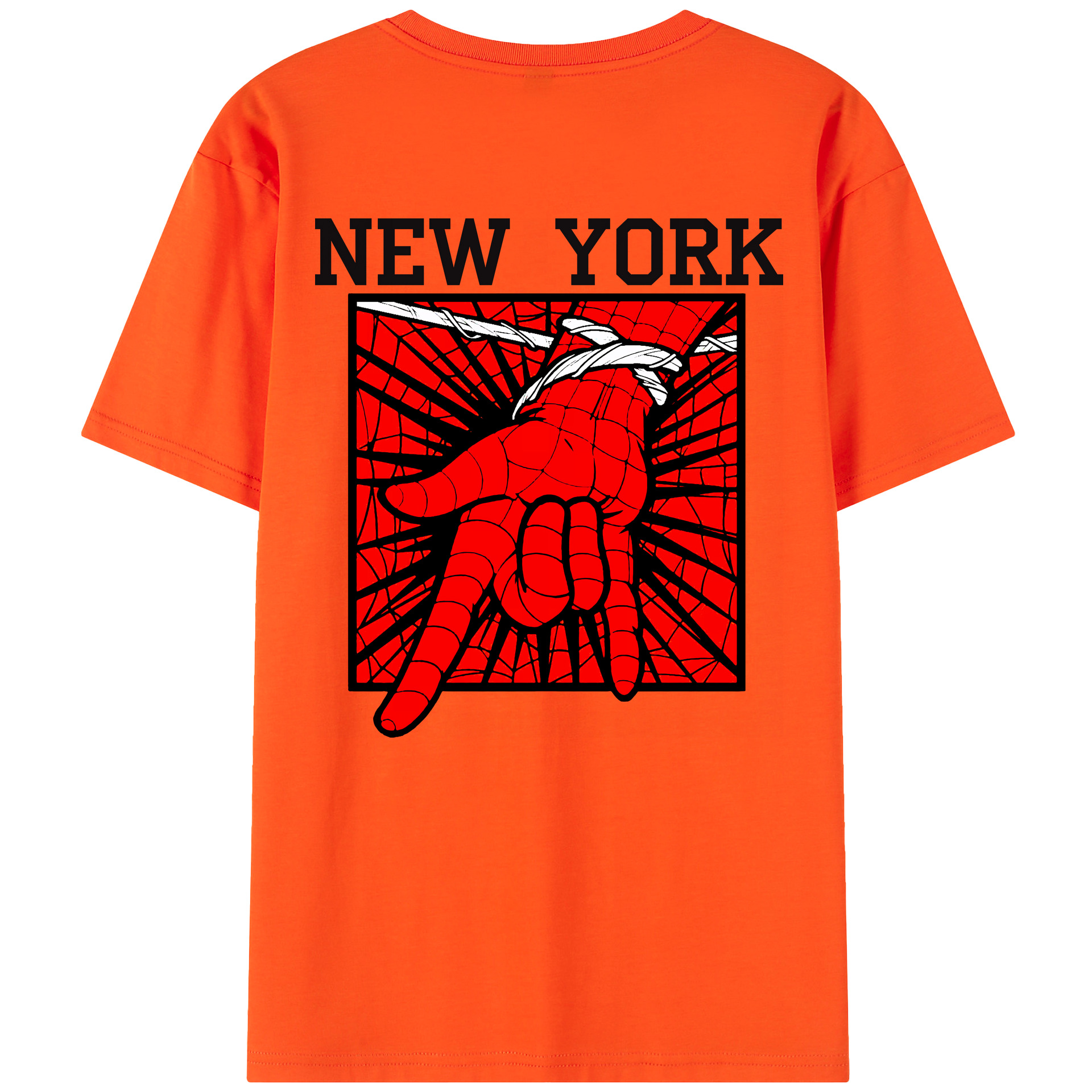 （画像用） Spider Man スパイダーマン 綿100％半袖Tシャツ（背面プリント）