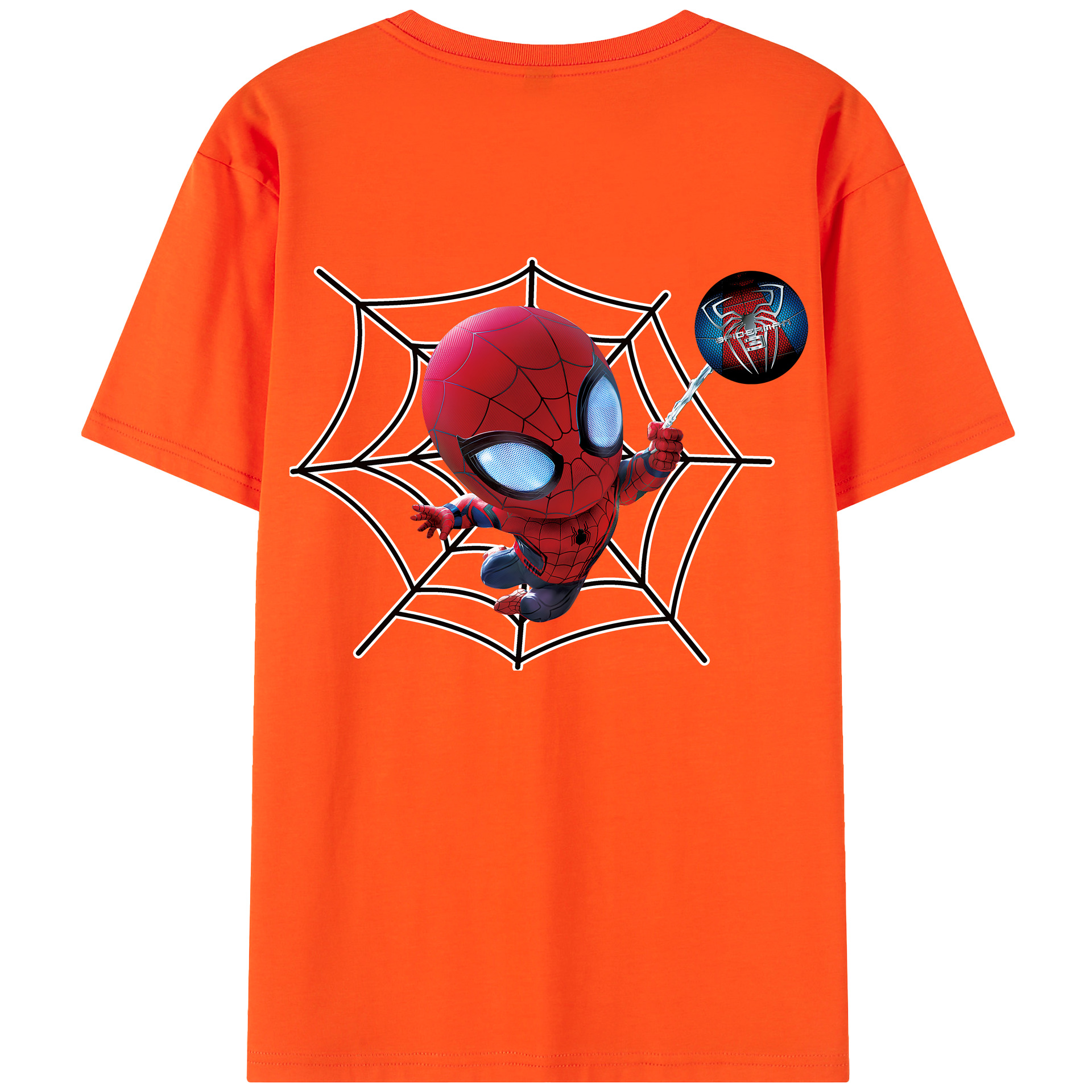 （画像用） Spider Man スパイダーマン 綿100％半袖Tシャツ（背面プリント）