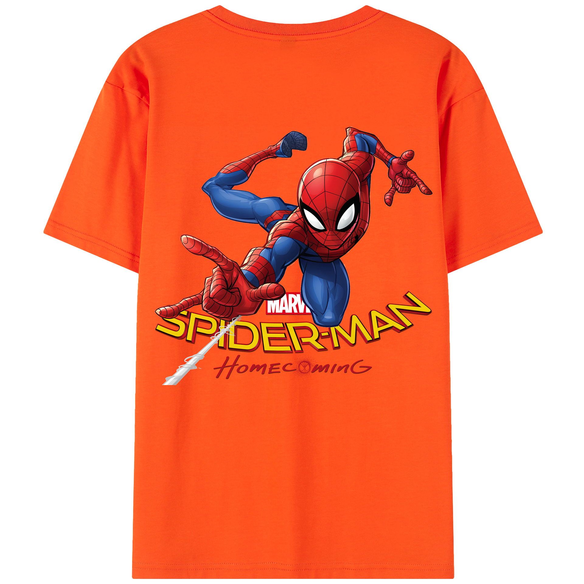 （画像用） Spider Man スパイダーマン 綿100％半袖Tシャツ（背面プリント）